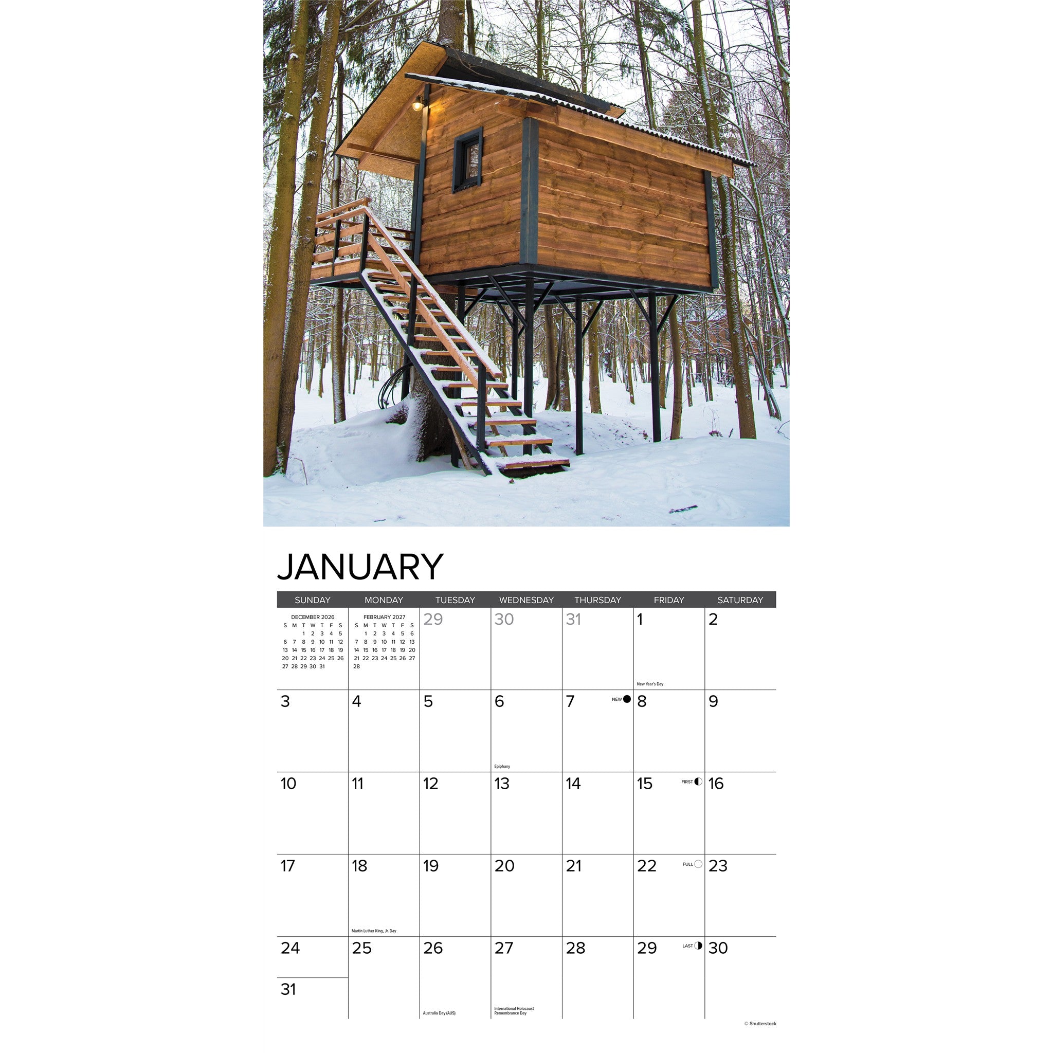 Treehouses 2027 Wall Calendar