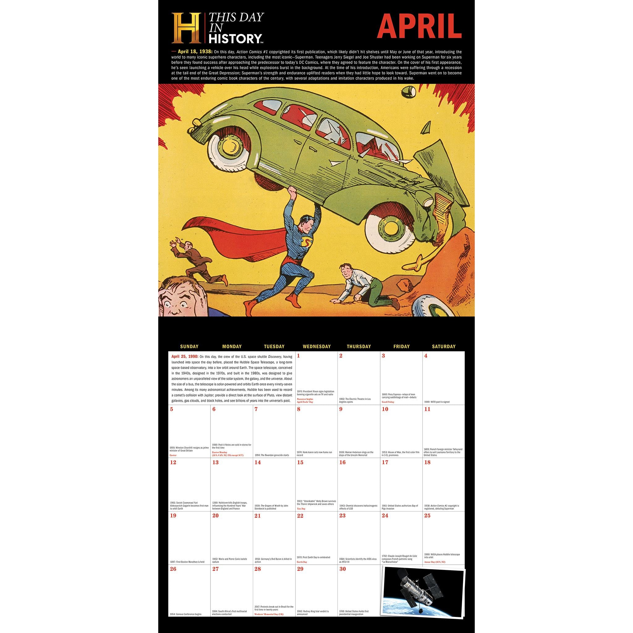 Calendrier mural 2026 de History Channel : Ce jour-là dans l'histoire