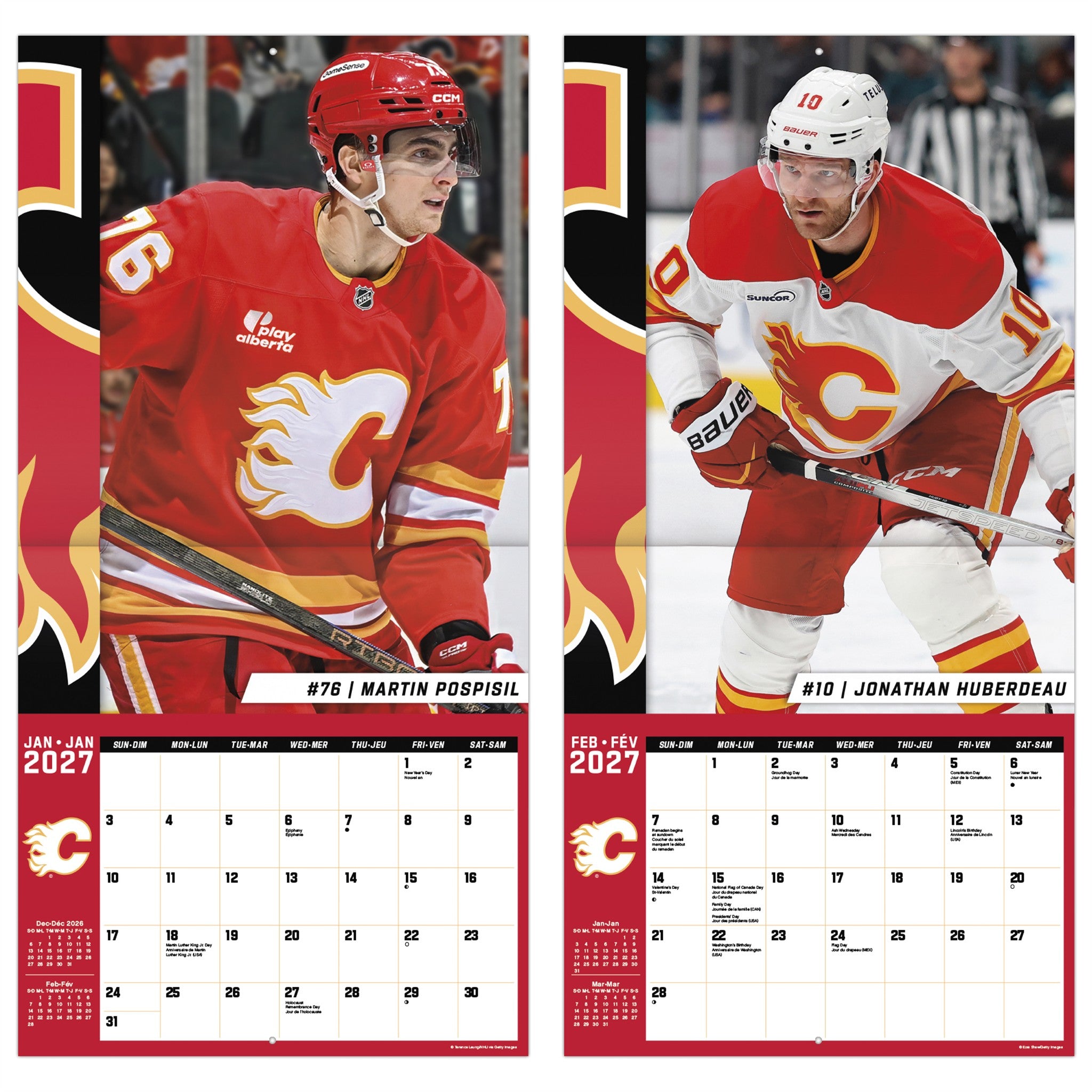 NHL Calgary Flames 2027 Wall Calendar