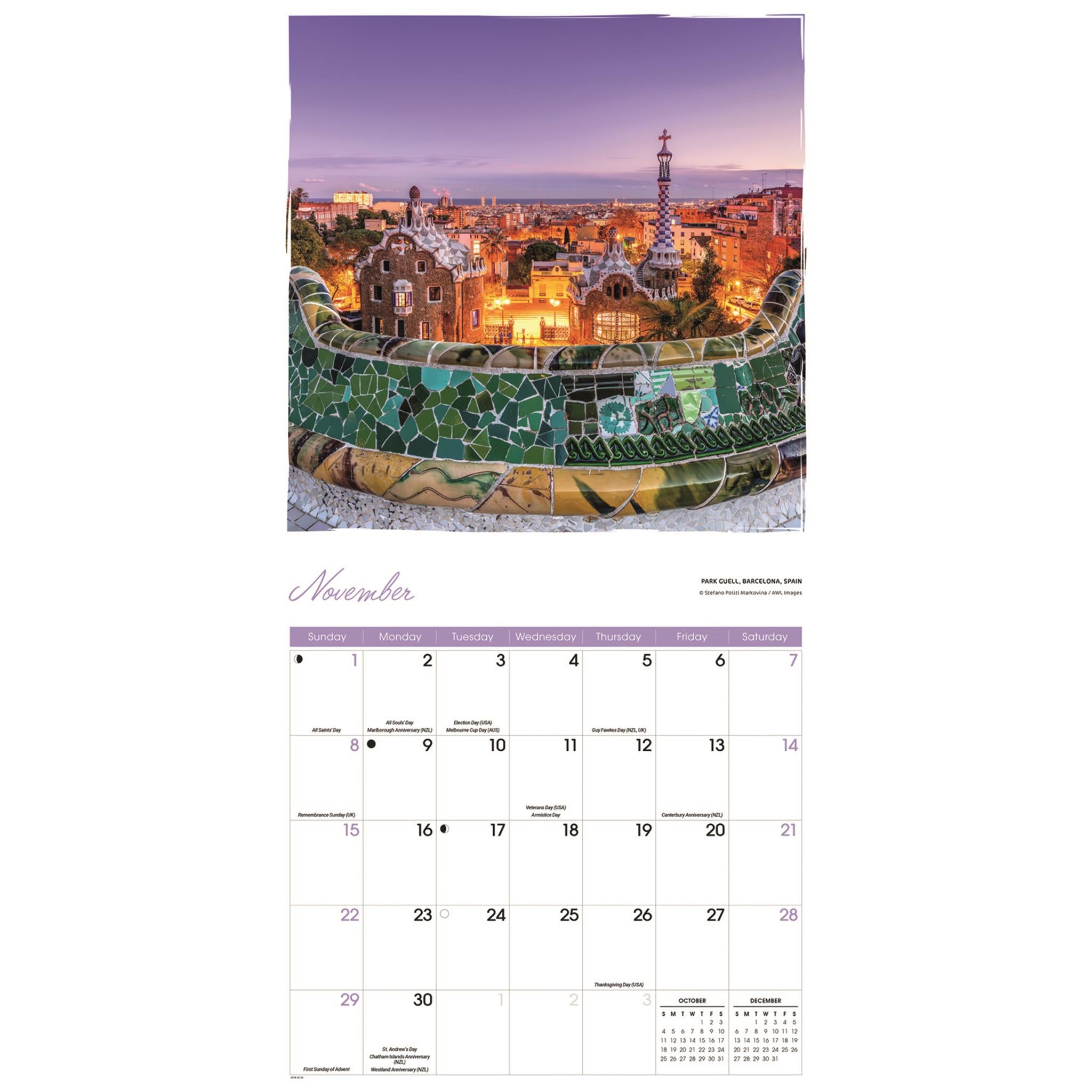 Romantic Europe 2026 Wall Calendar