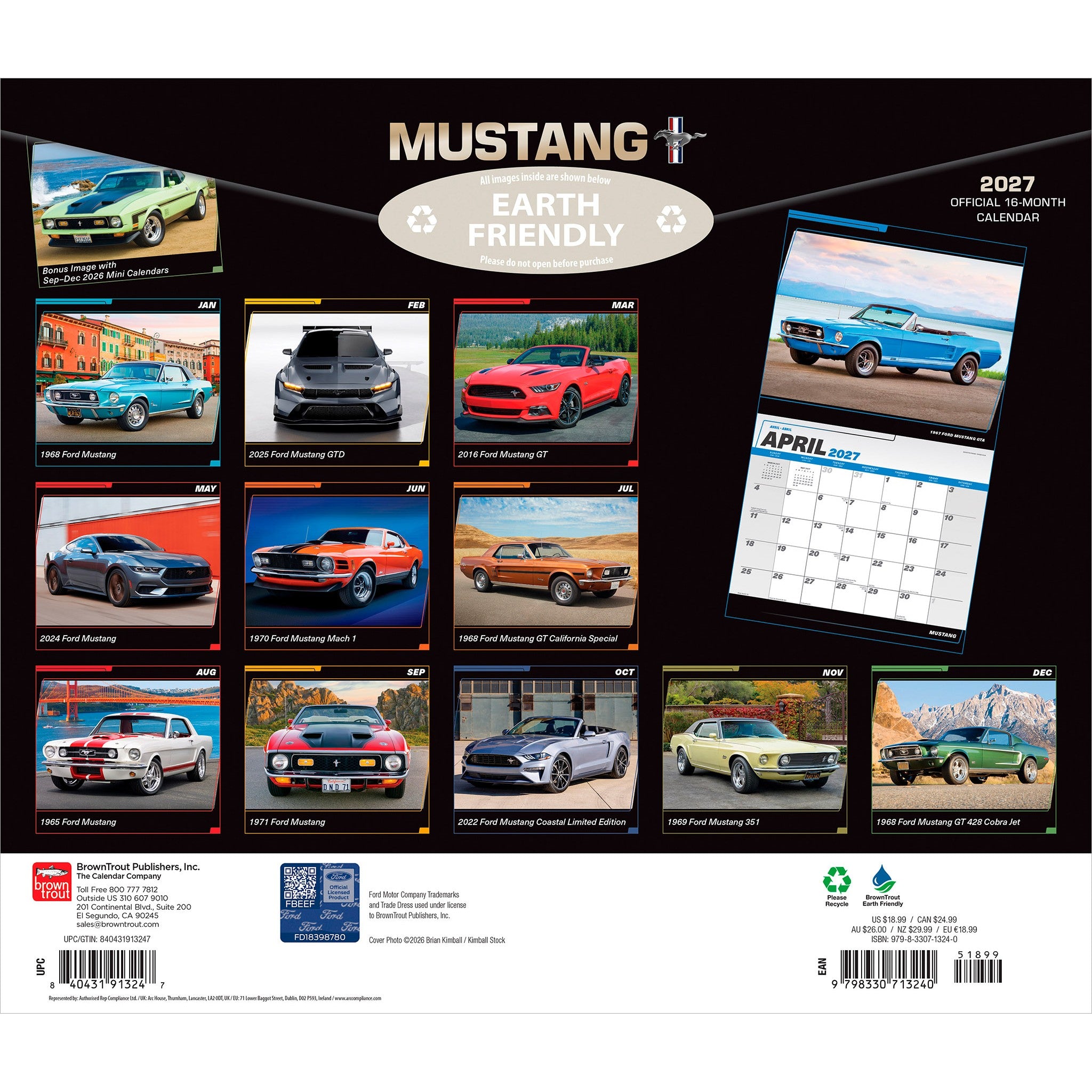 Mustang 2027 Wall Calendar