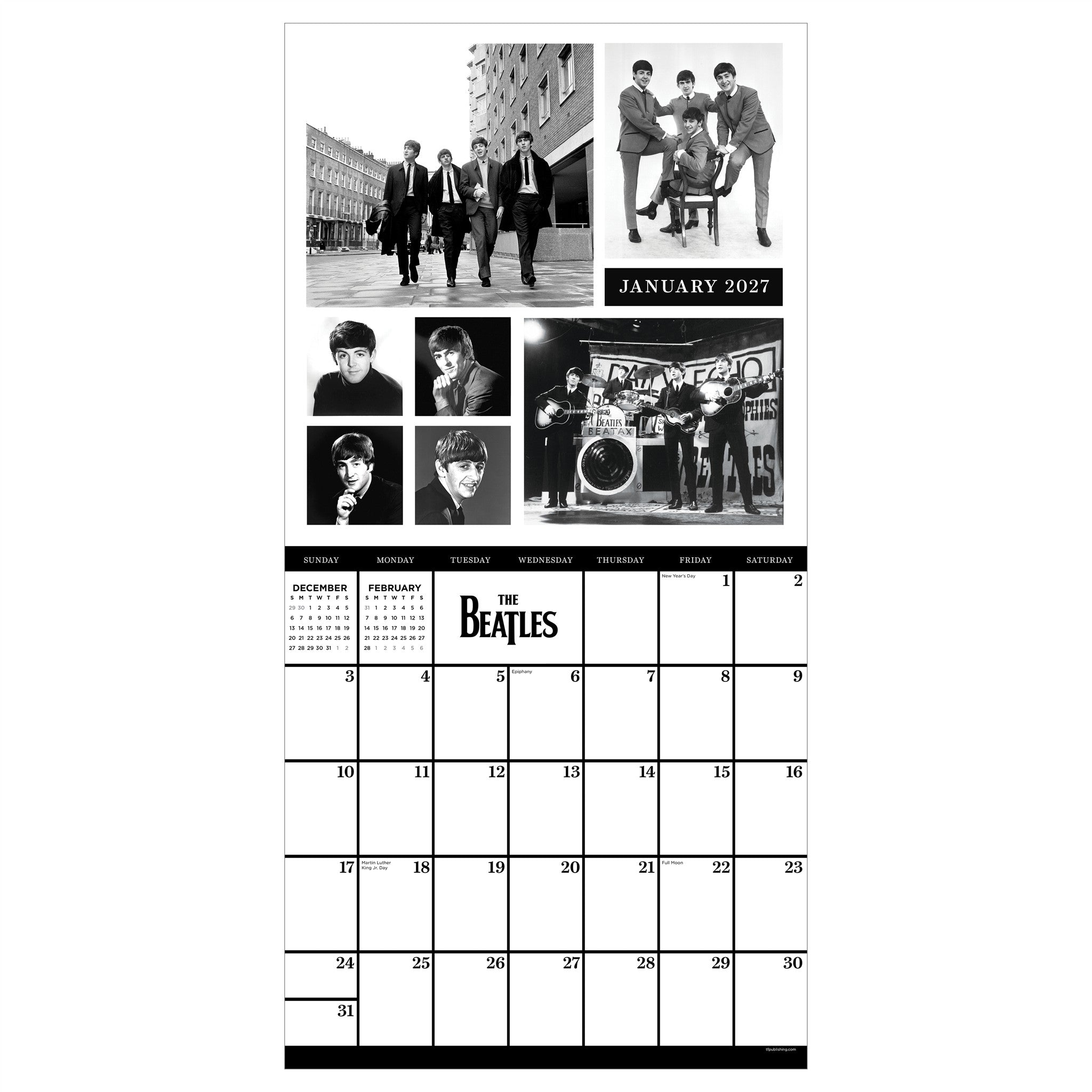 The Beatles: In Black & White 2027 Wall Calendar - Online Only