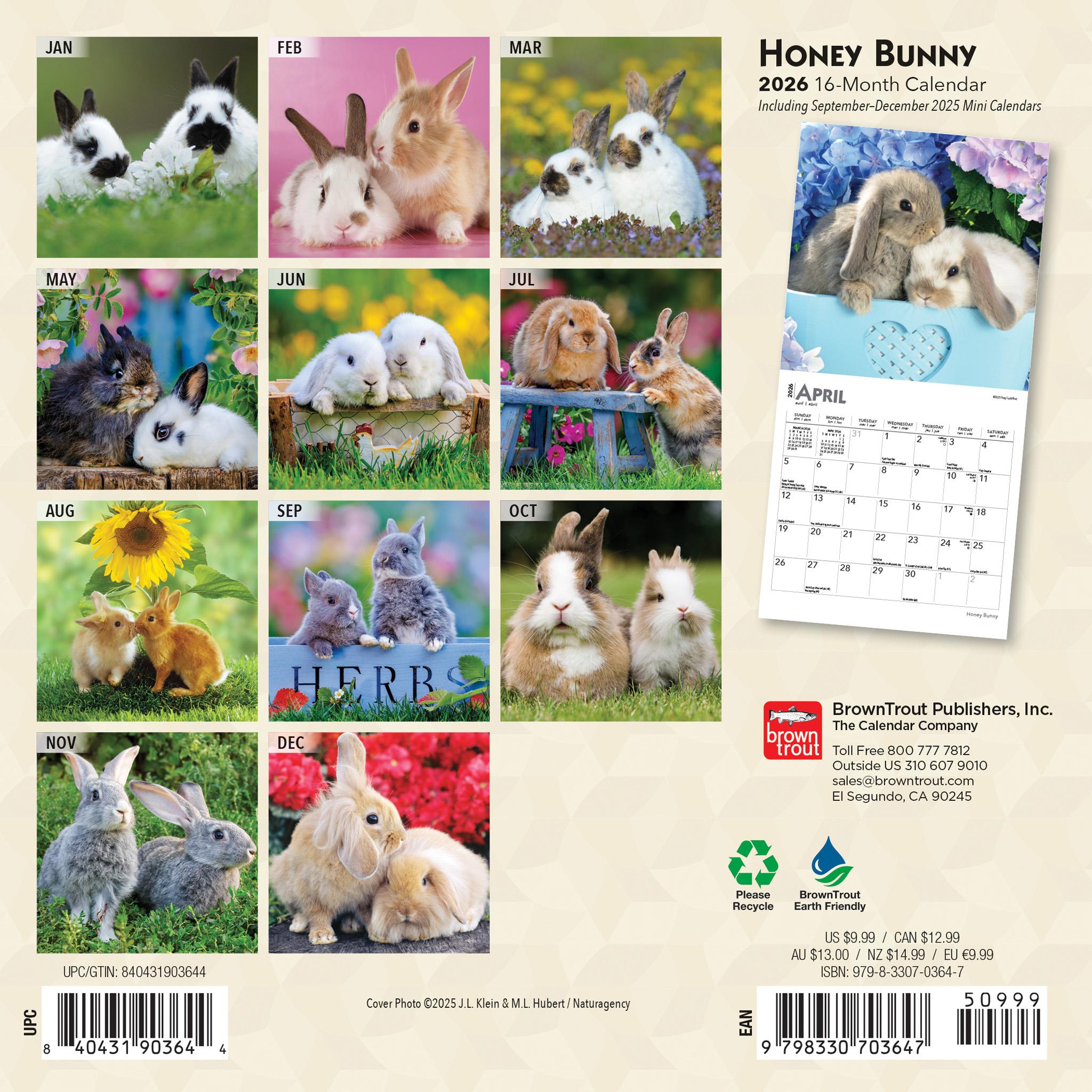 Mini calendrier Honey Bunny 2026