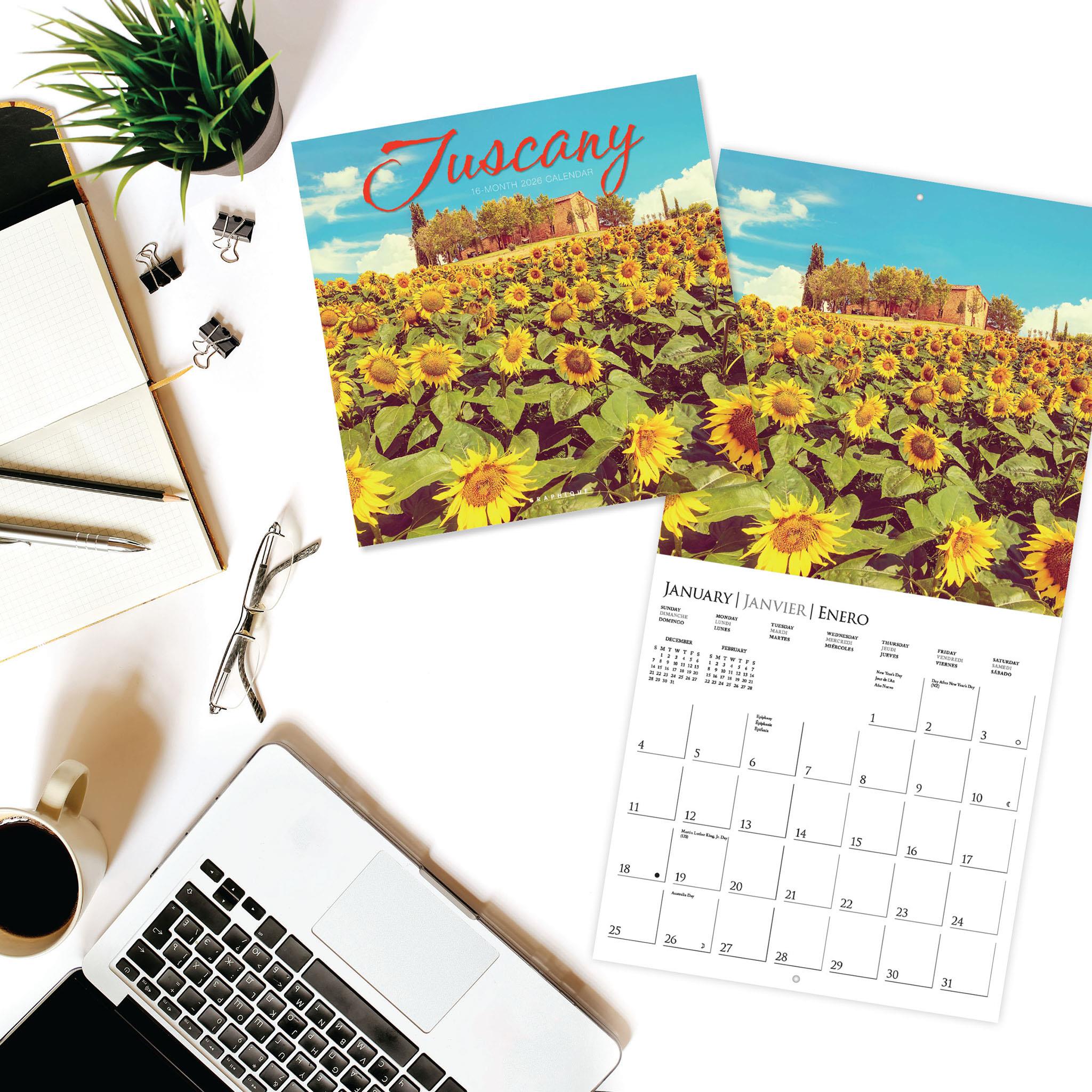 Tuscany 2026 Wall Calendar