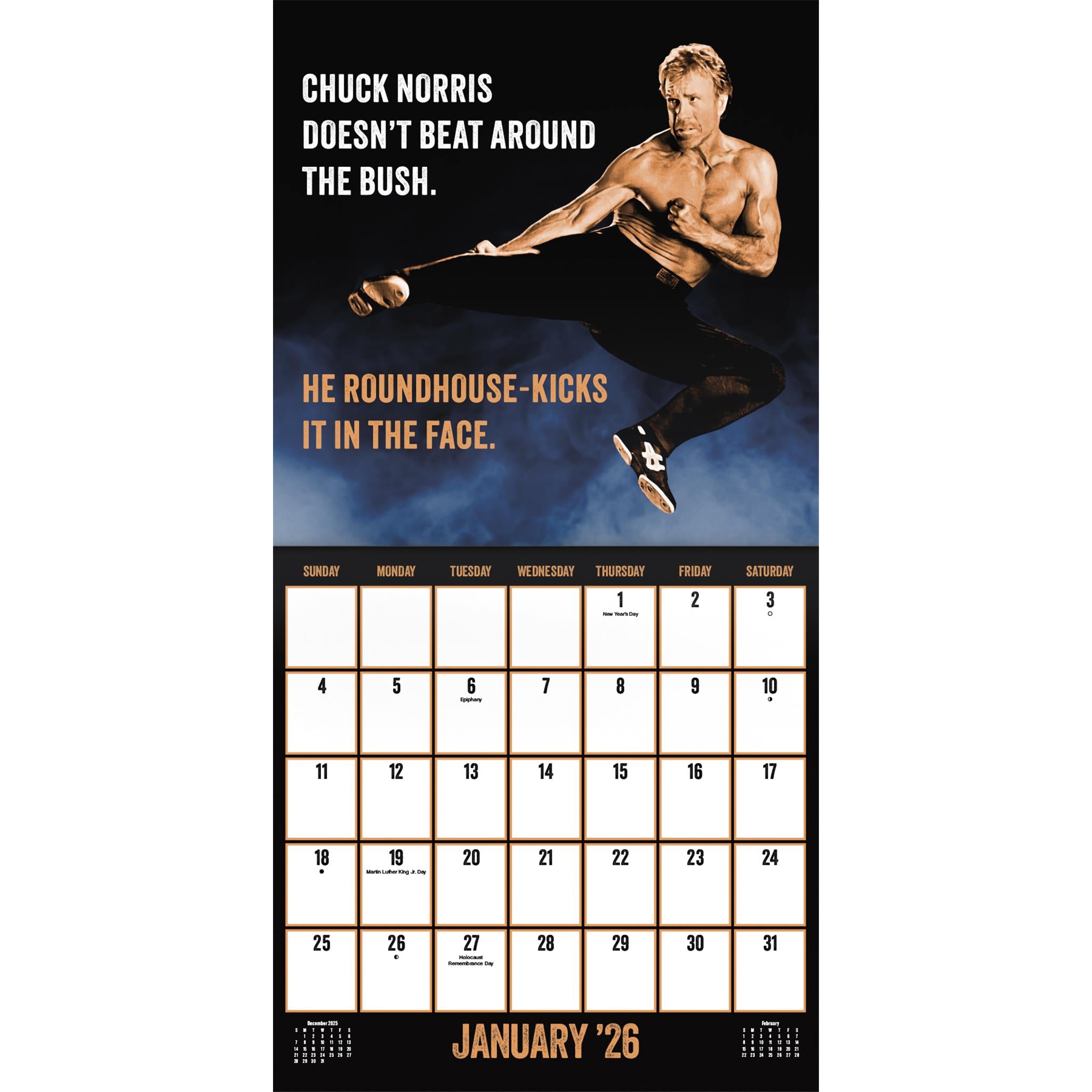Calendrier mural Chuck Norris 2026