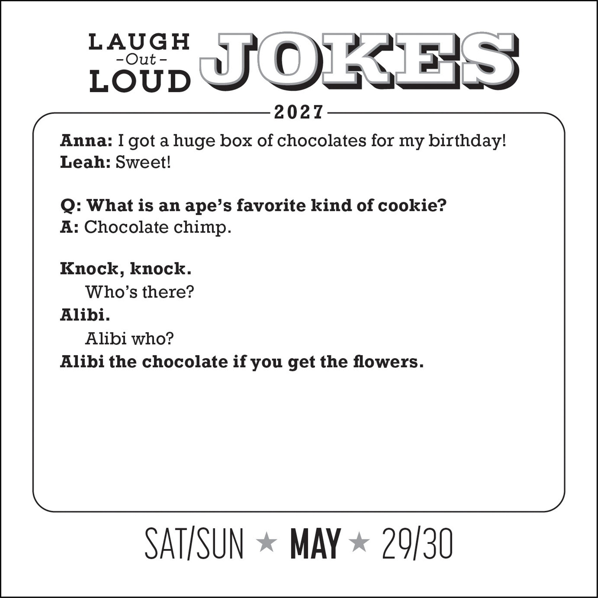 Laugh-Out-Loud Jokes 2027 Box Calendar - Online Only