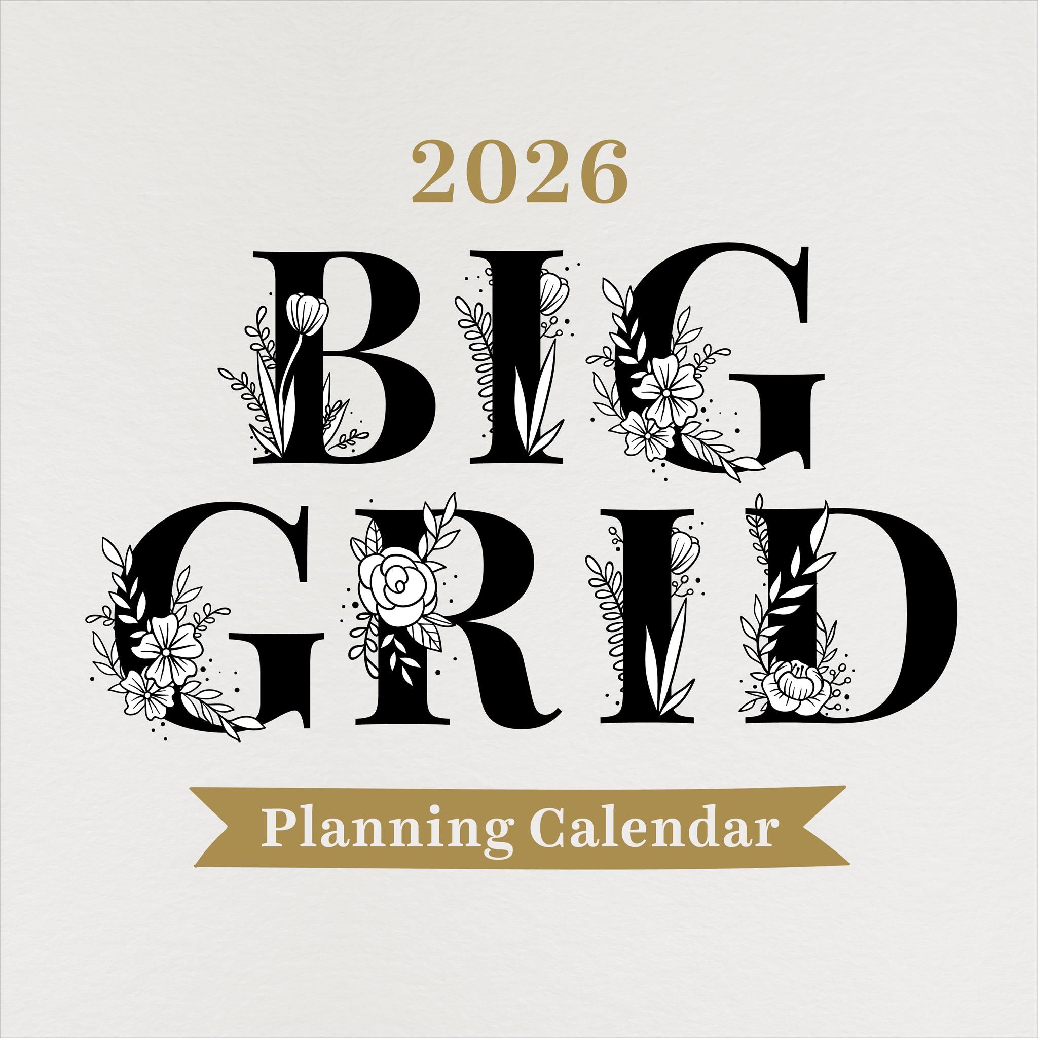 Big Grid Floral 2026 Wall Calendar