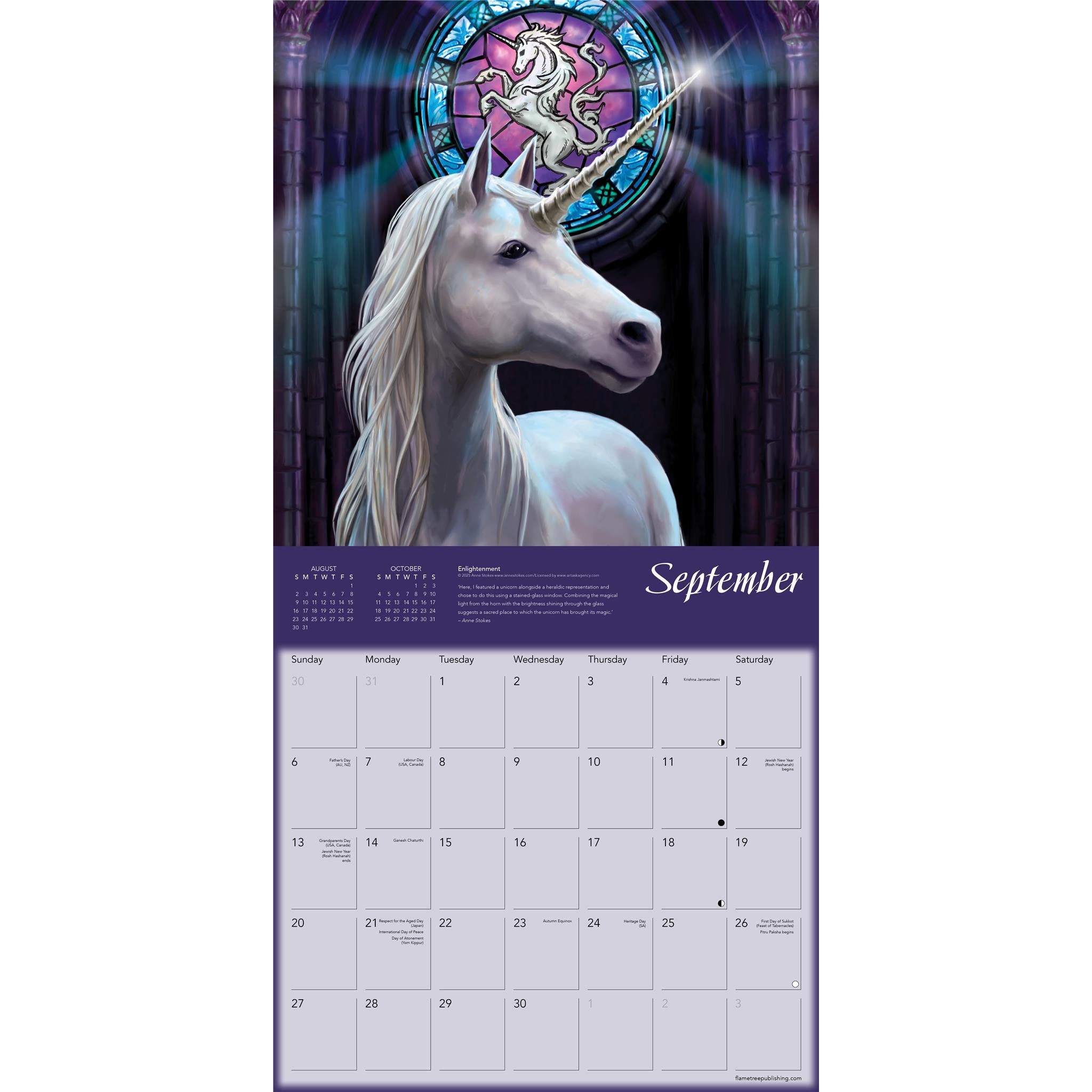 Unicorns By Anne Stokes 2026 Wall Calendar