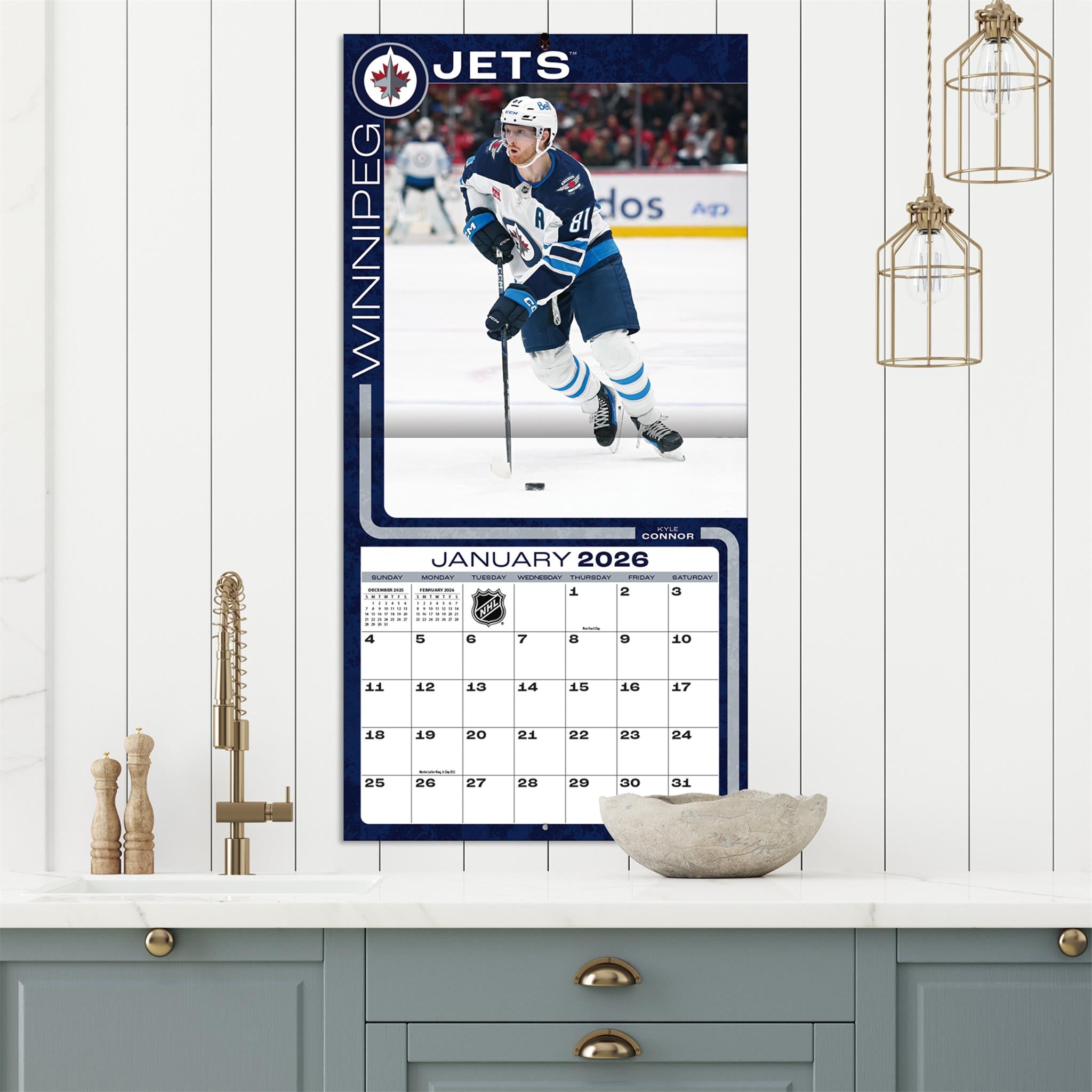 Calendrier mural 2026 des Jets de Winnipeg (LNH) - Disponible uniquement en ligne
