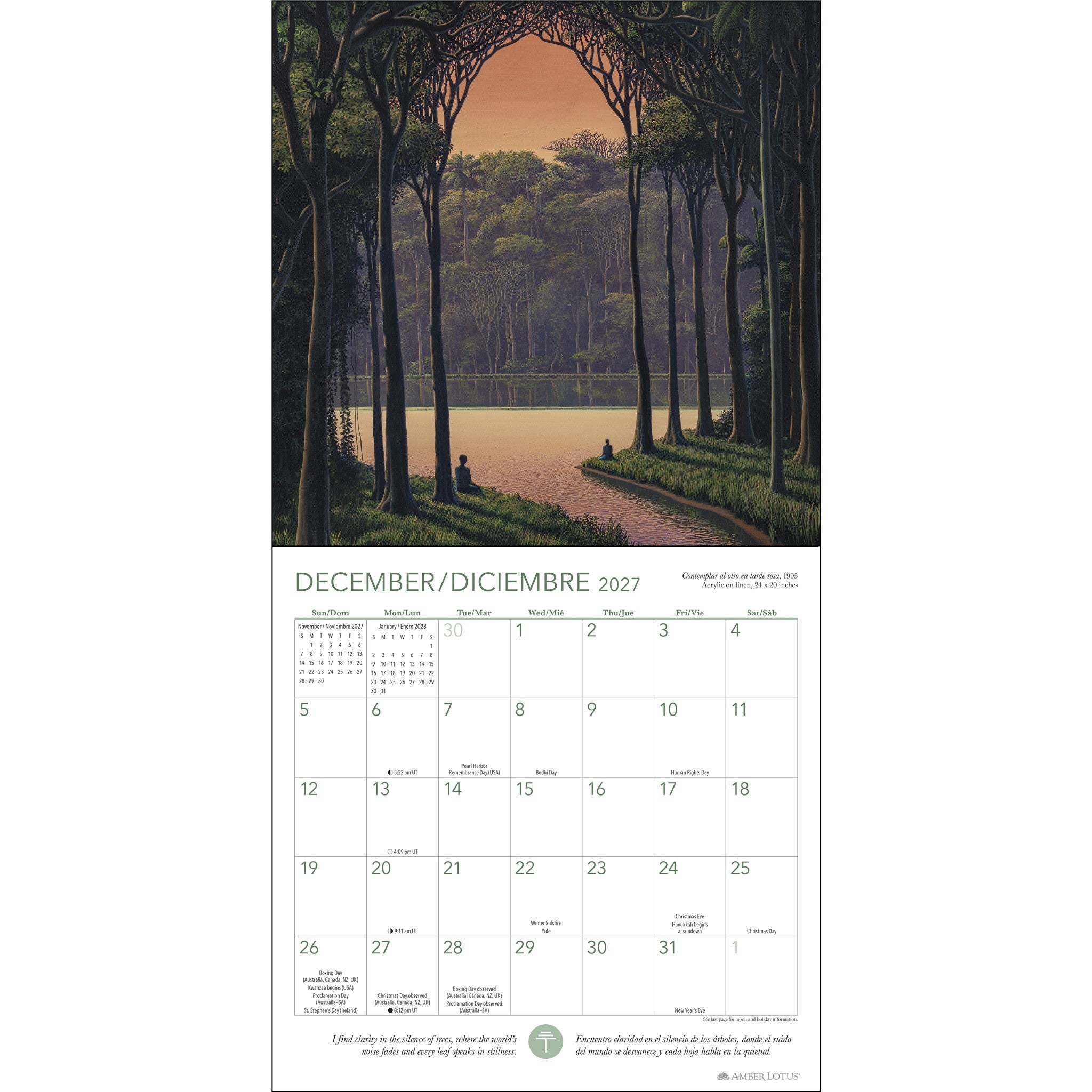 Calendrier Mural Méditations en Forêt 2027