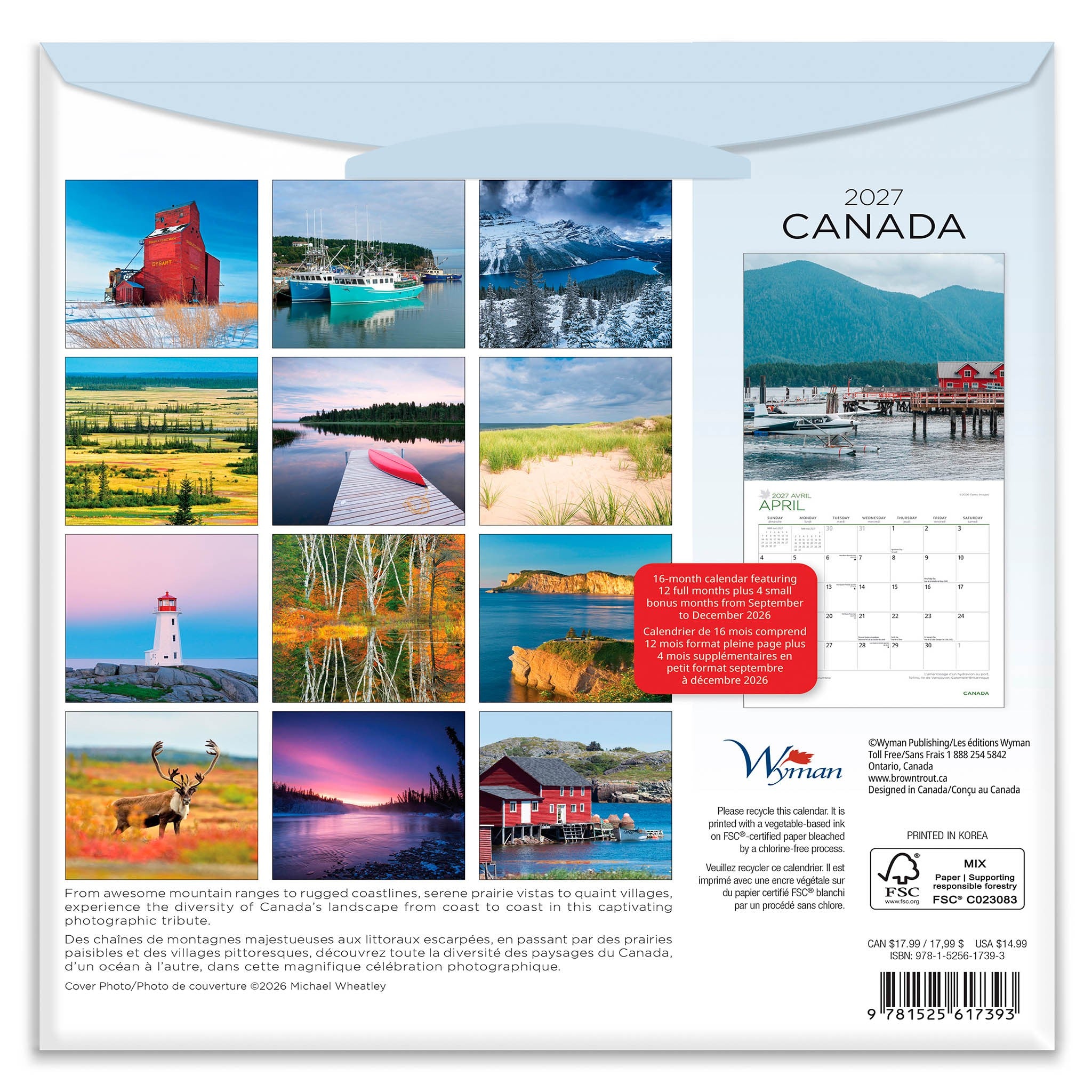 Canada 2027 Medium Mini Calendar