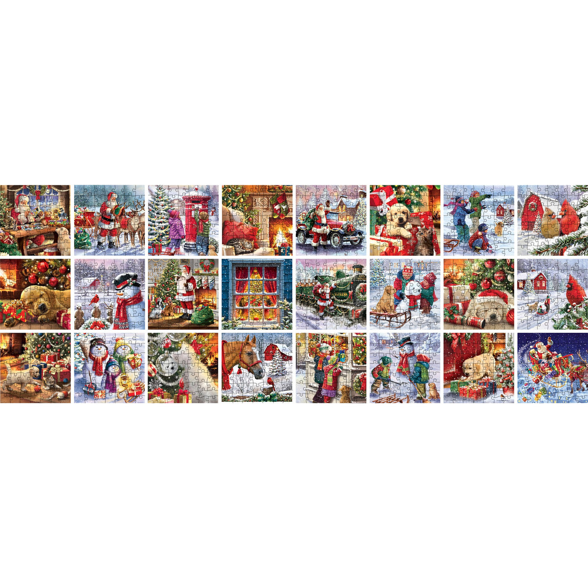 Merry Christmas Advent Calendar 24 Mini 50 Piece Puzzles