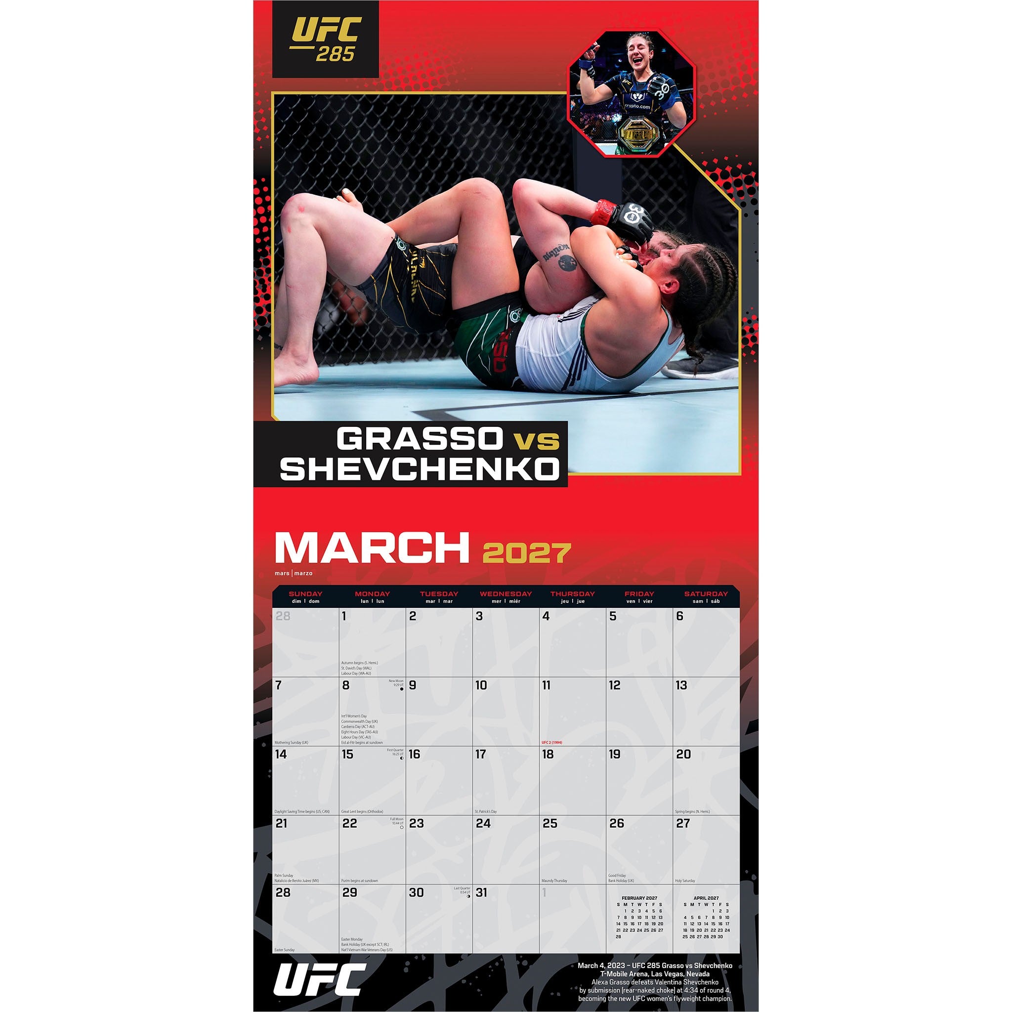 Ultimate Fighting Championship 'Championship Bouts' 2027 Wall Calendar