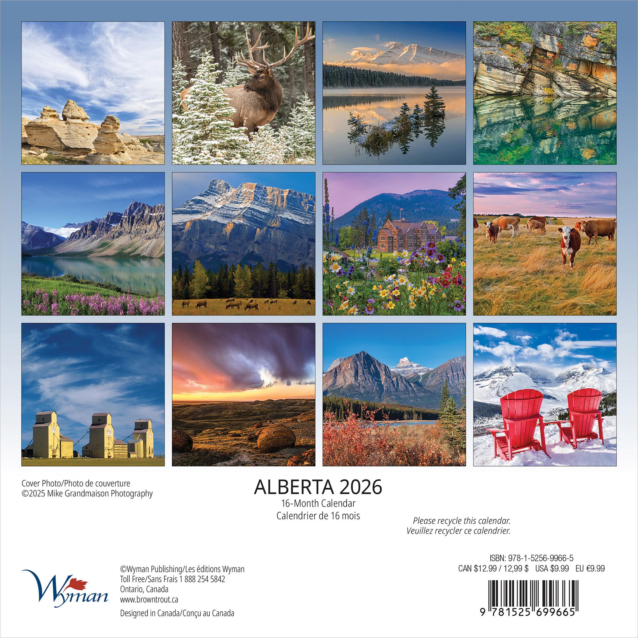 Mini-calendrier de l'Alberta 2026