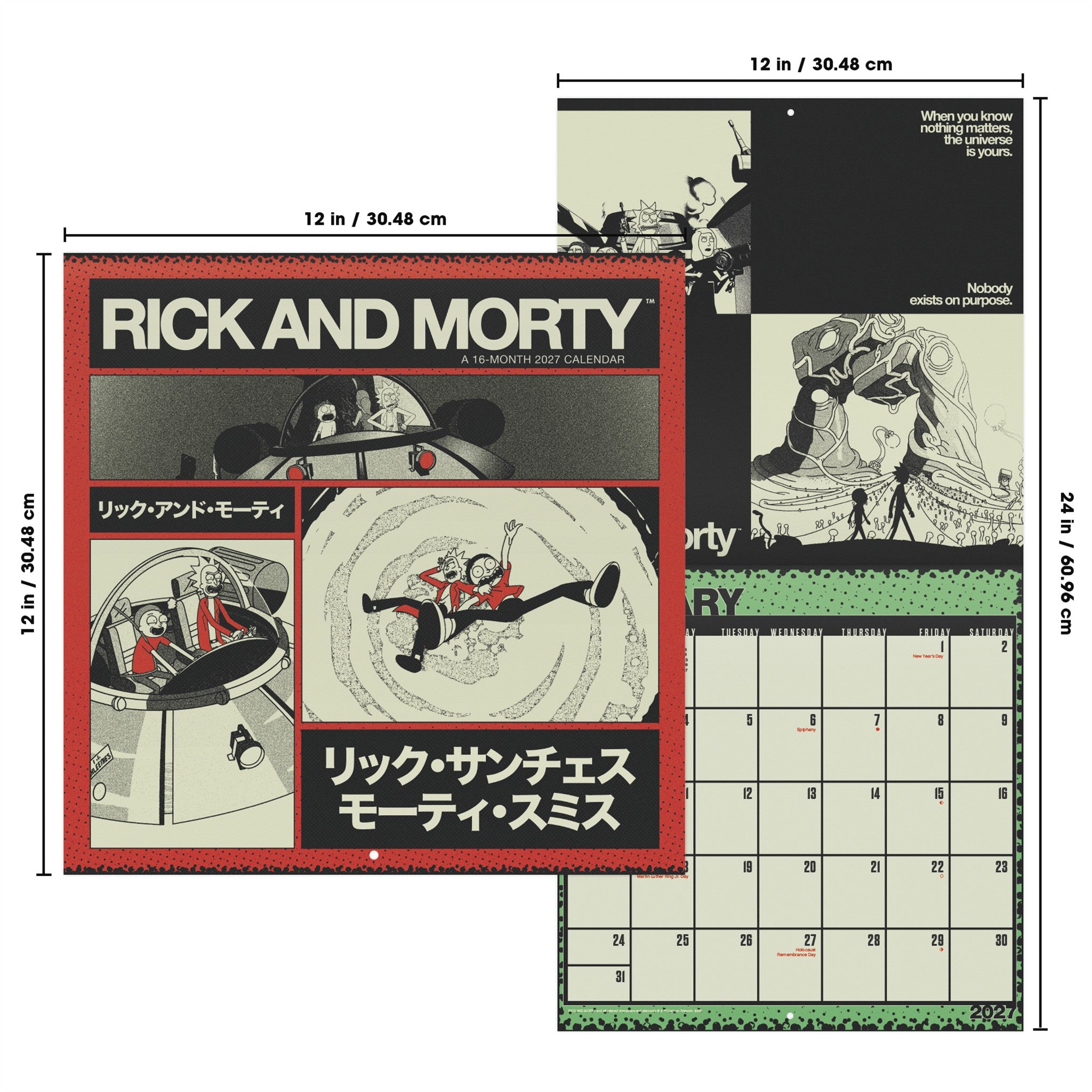 Calendrier mural Rick et Morty 2027