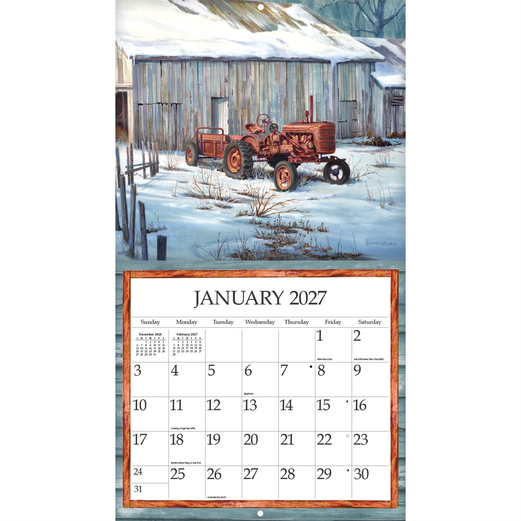 Simple Country Special Edition with Print 2027 Wall Calendar