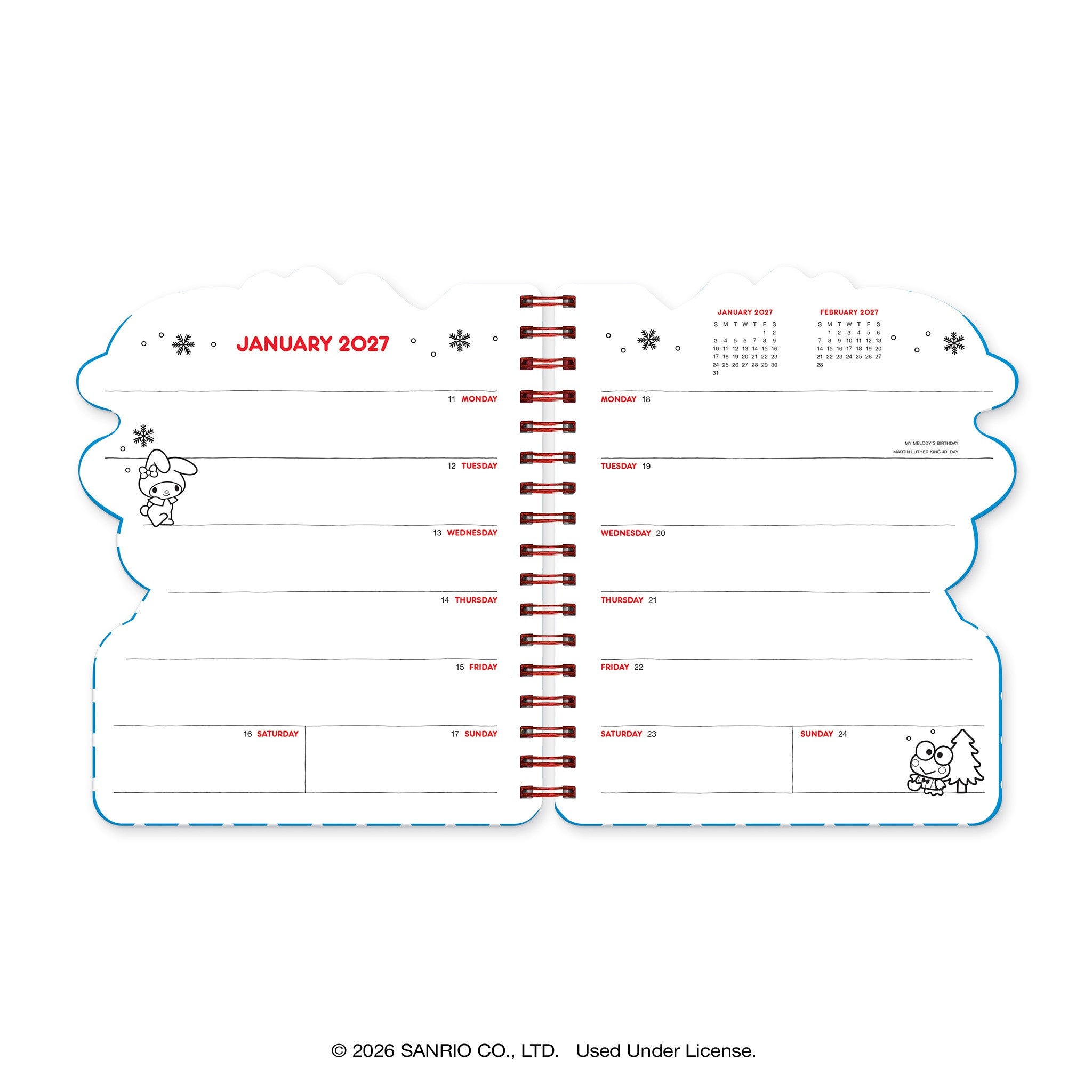 Hello Kitty and Friends Retro Die-Cut 2026-2027 Engagement Calendar