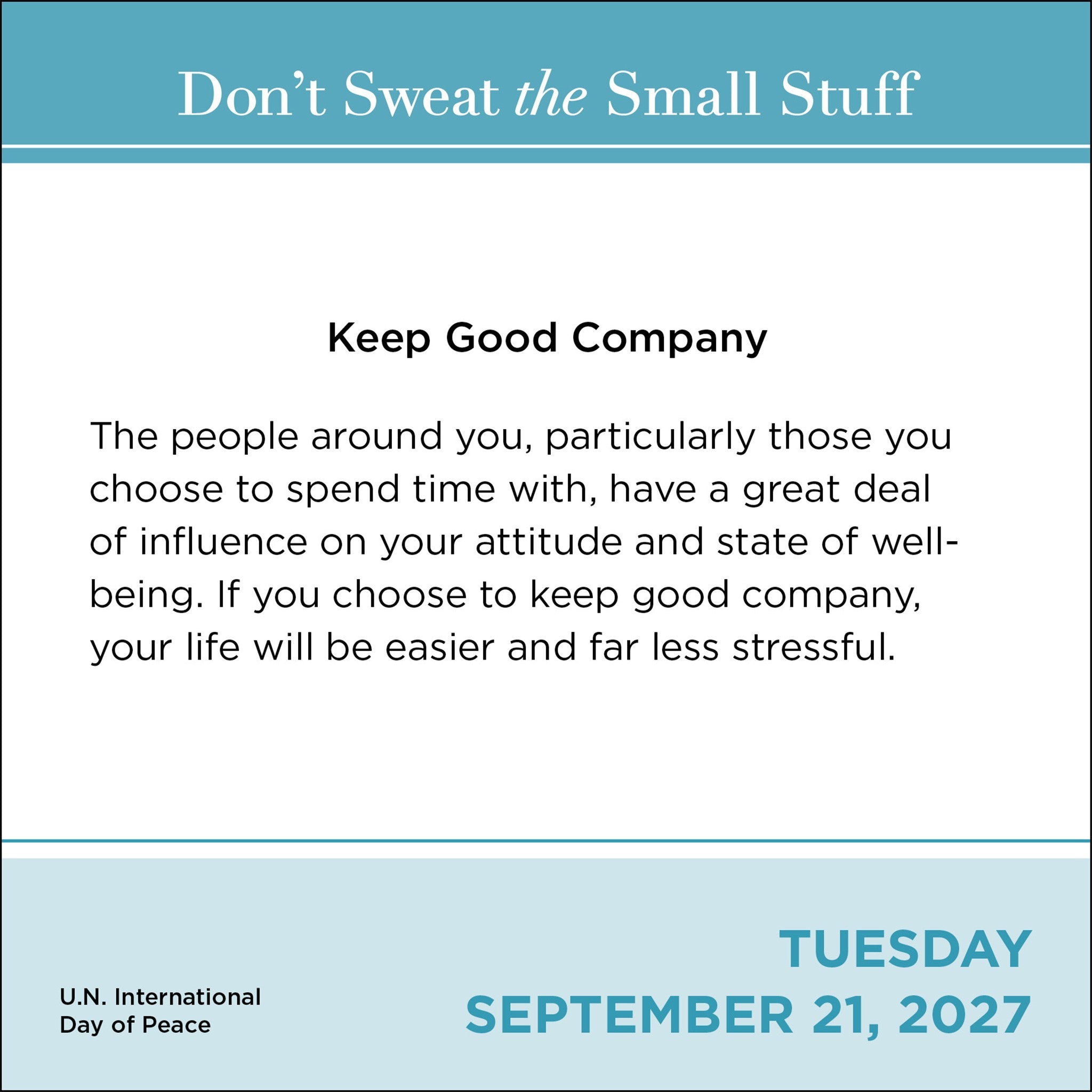 Don't Sweat the Small Stuff 2027 Box Calendar