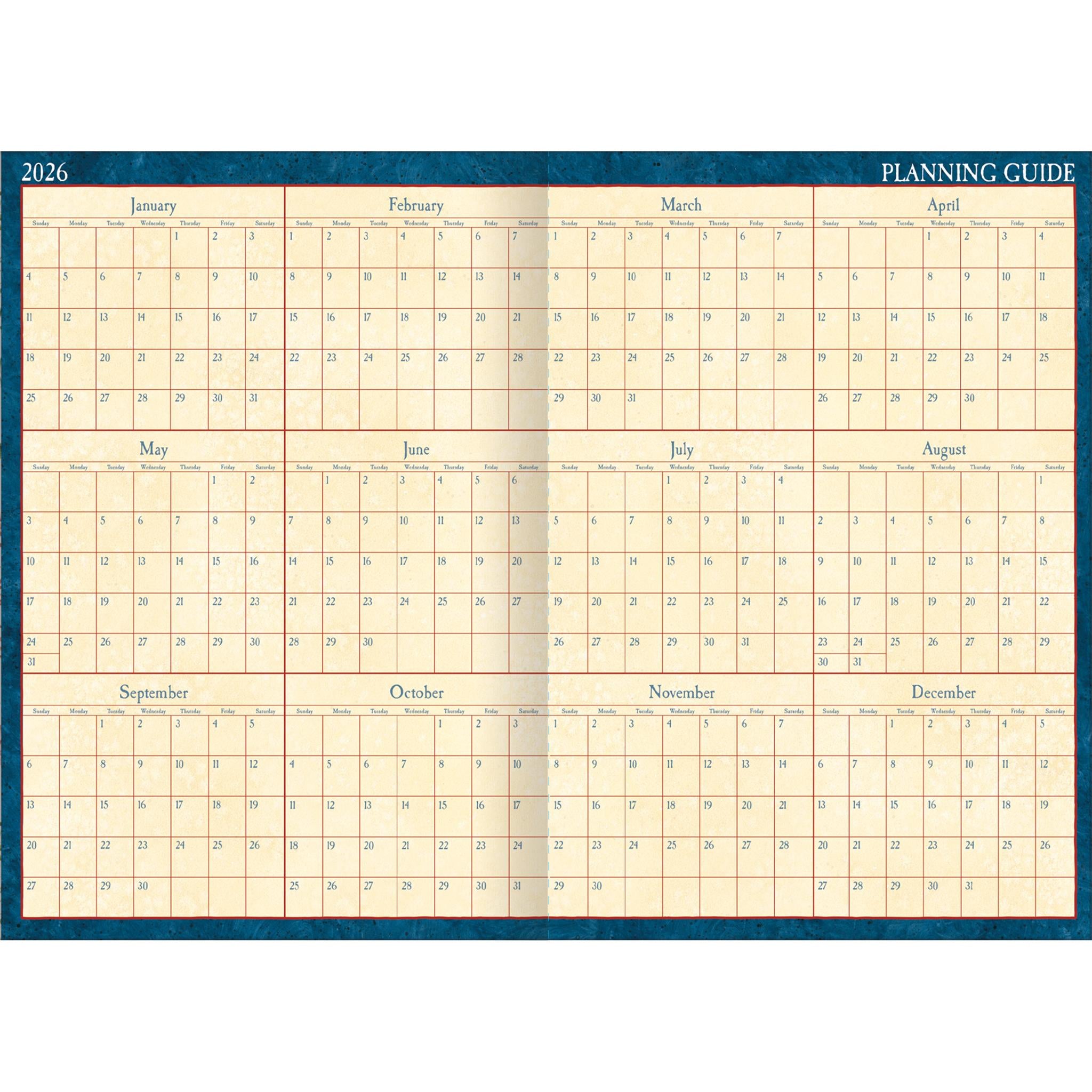 Agenda de poche mensuel Heart And Home 2026