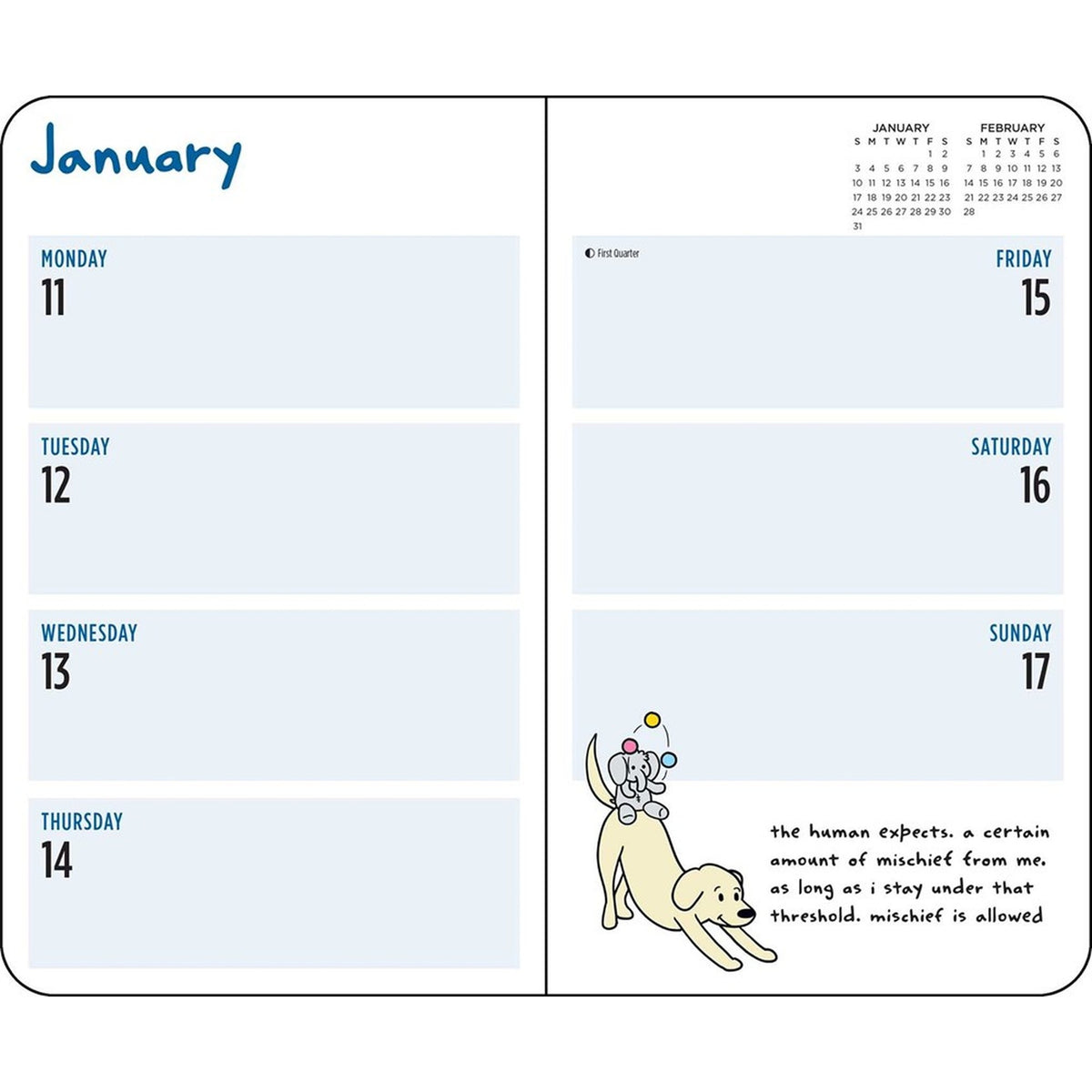 Thoughts of Dog 2027 Engagement Calendar