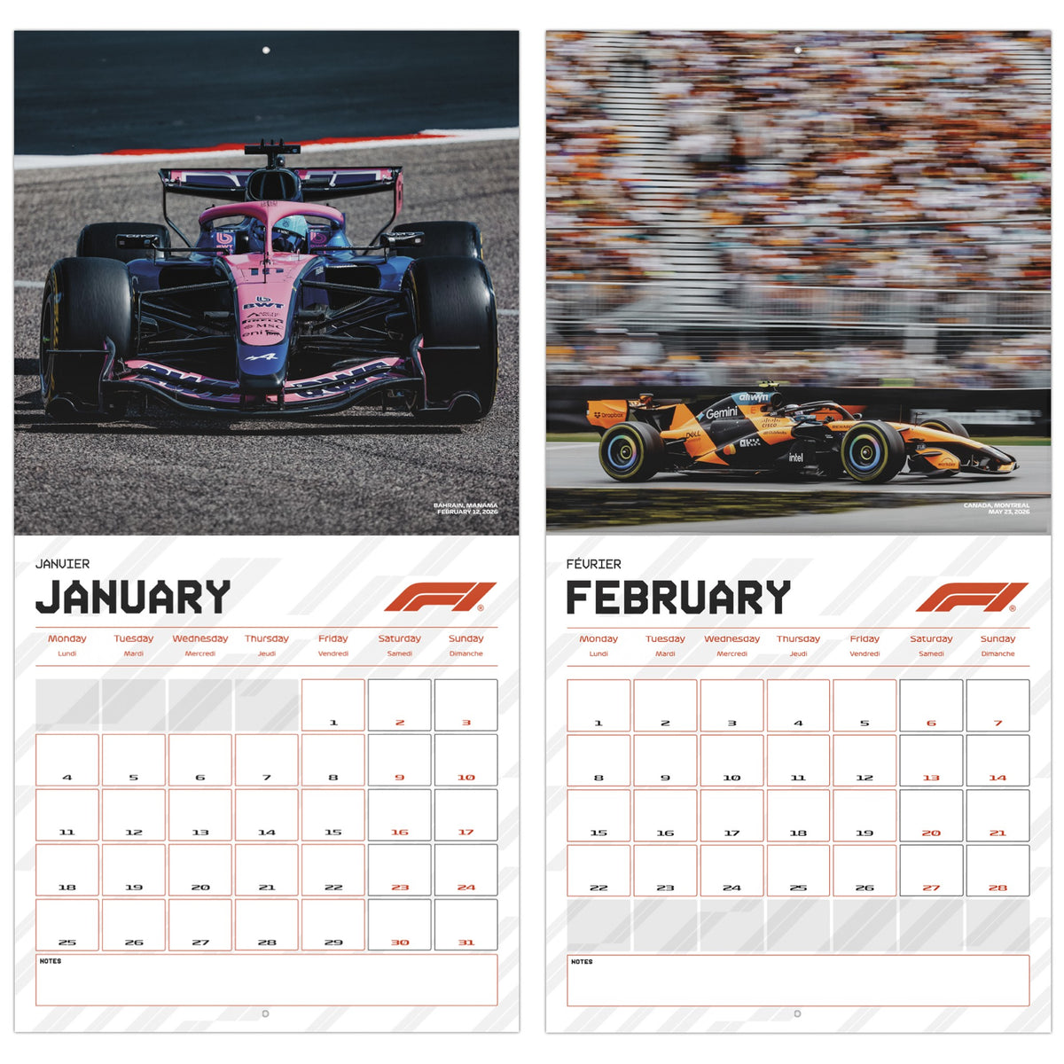 Formula 1 2027 Wall Calendar