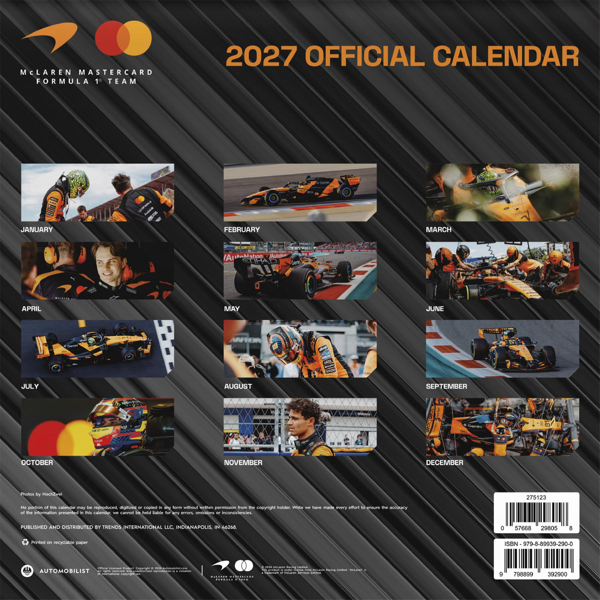 McLaren Racing 2027 Wall Calendar - Online Only