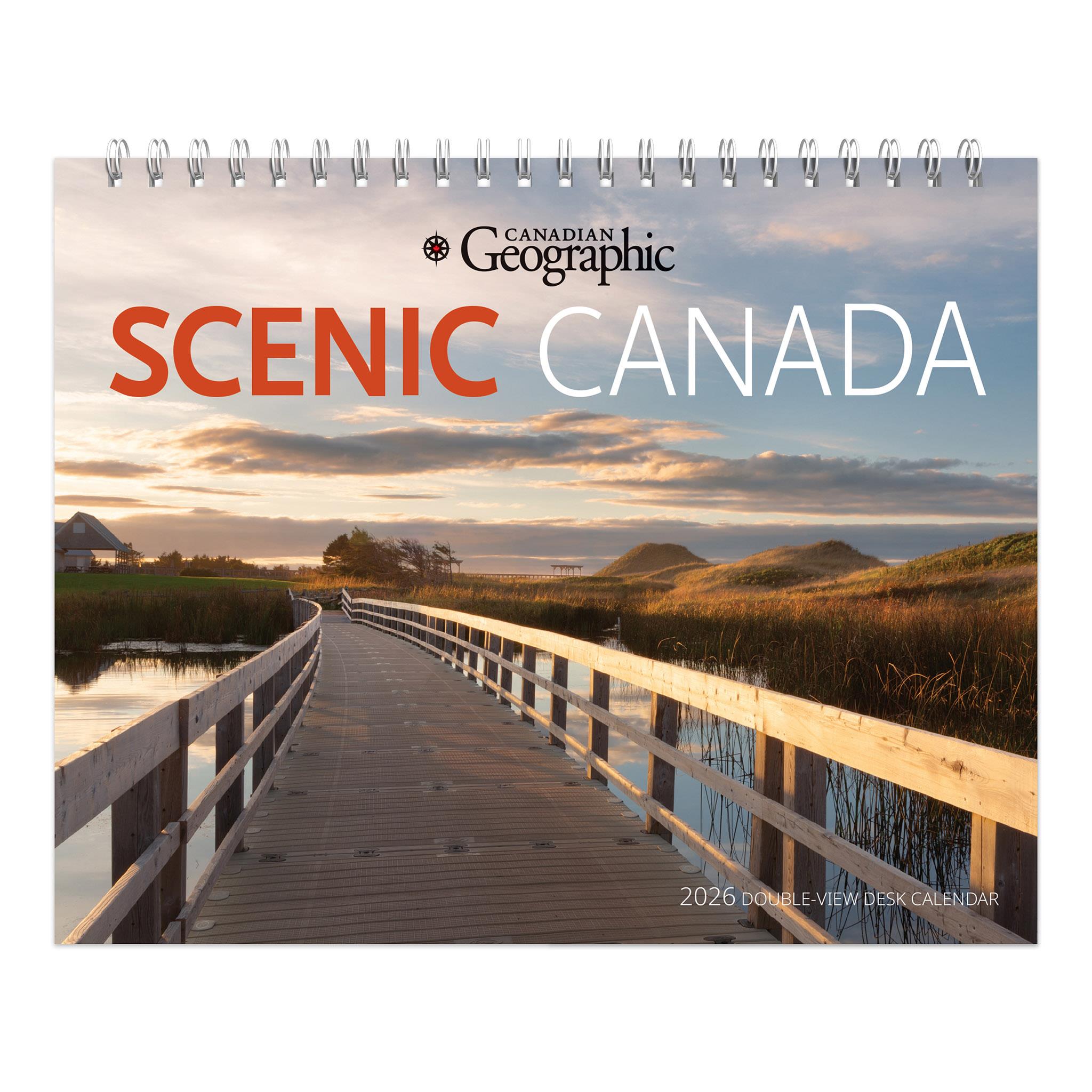 Calendrier de chevalet panoramique double vue 2026 de Canadian Geographic
