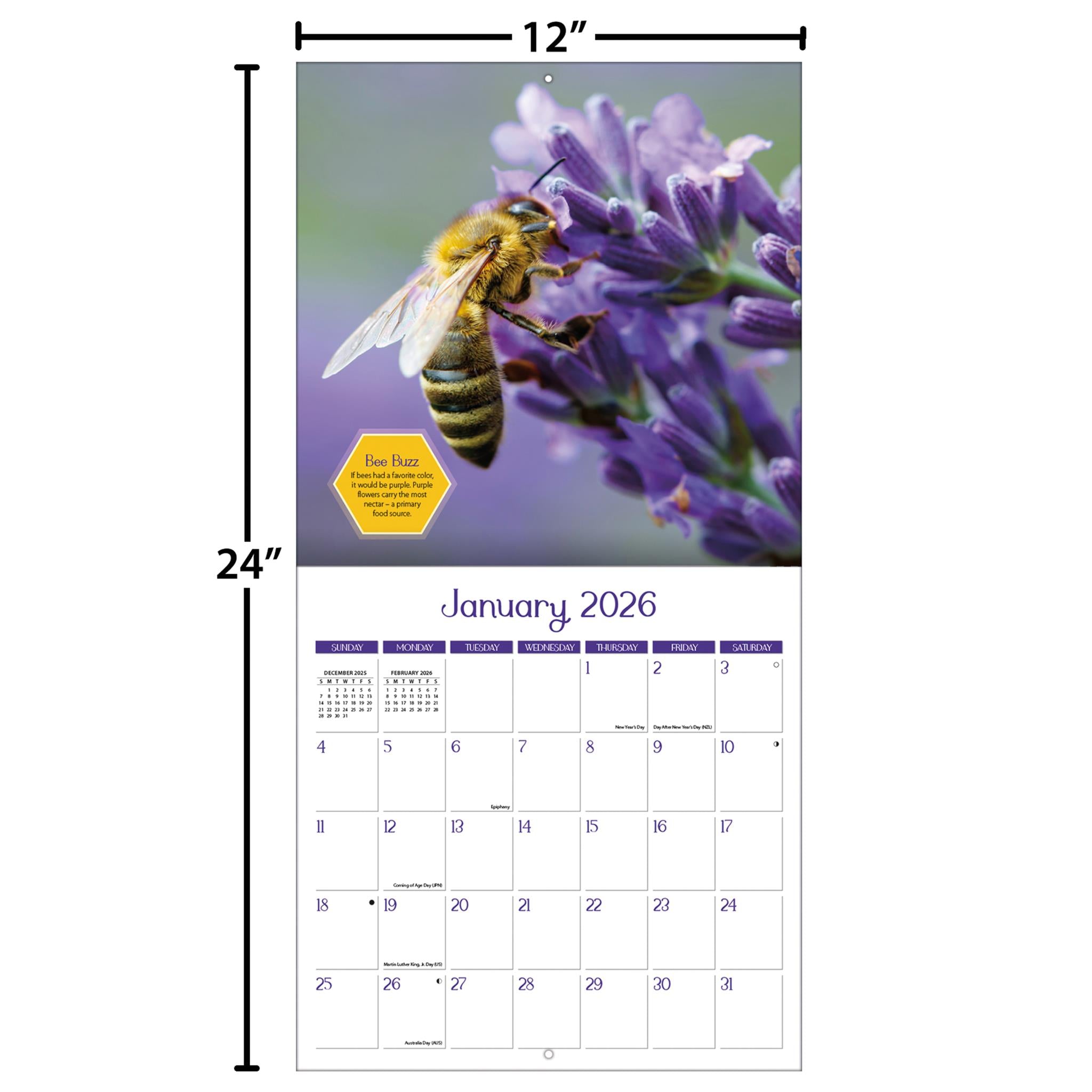 Busy Bees 2026 Wall Calendar