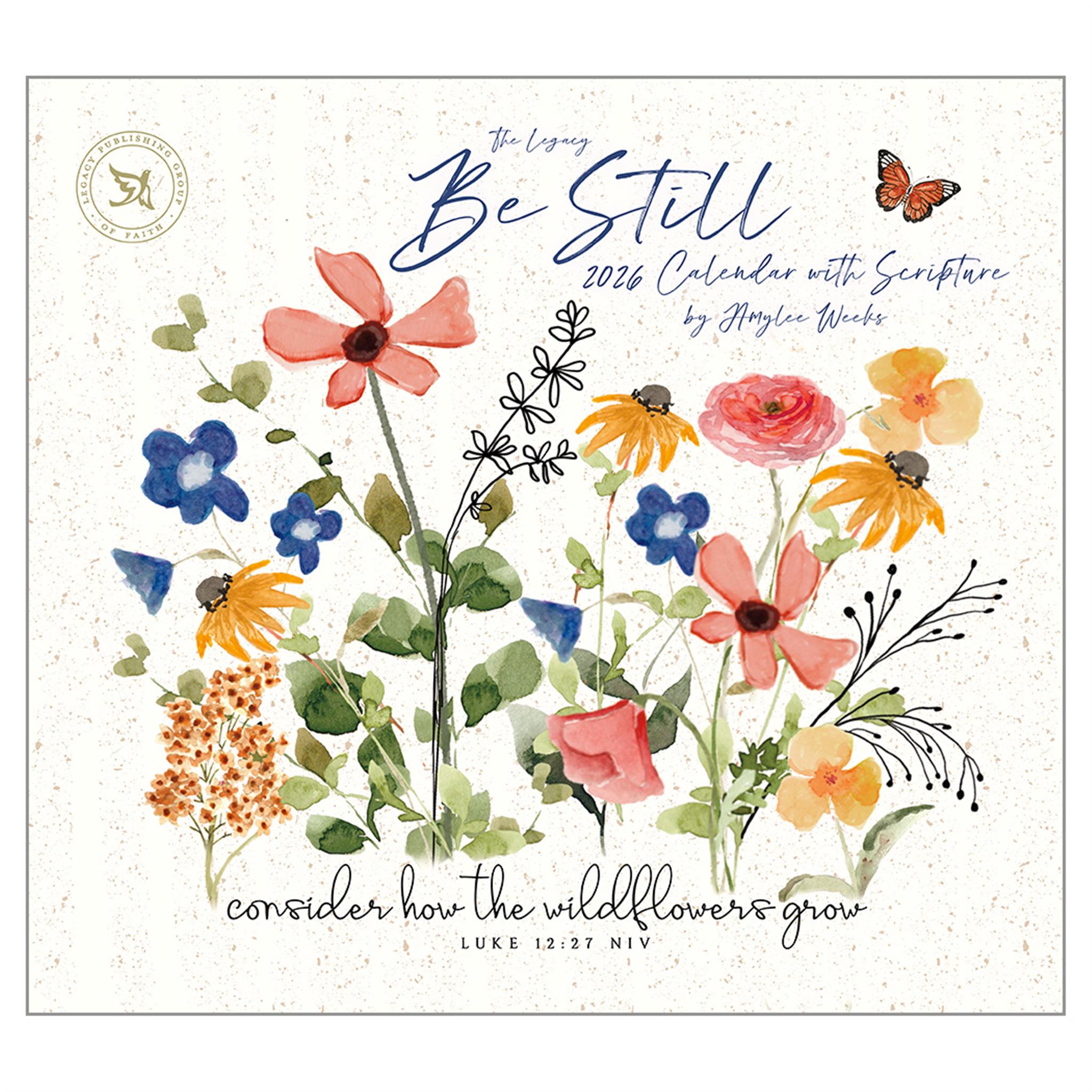 Calendrier mural de luxe Be Still 2026