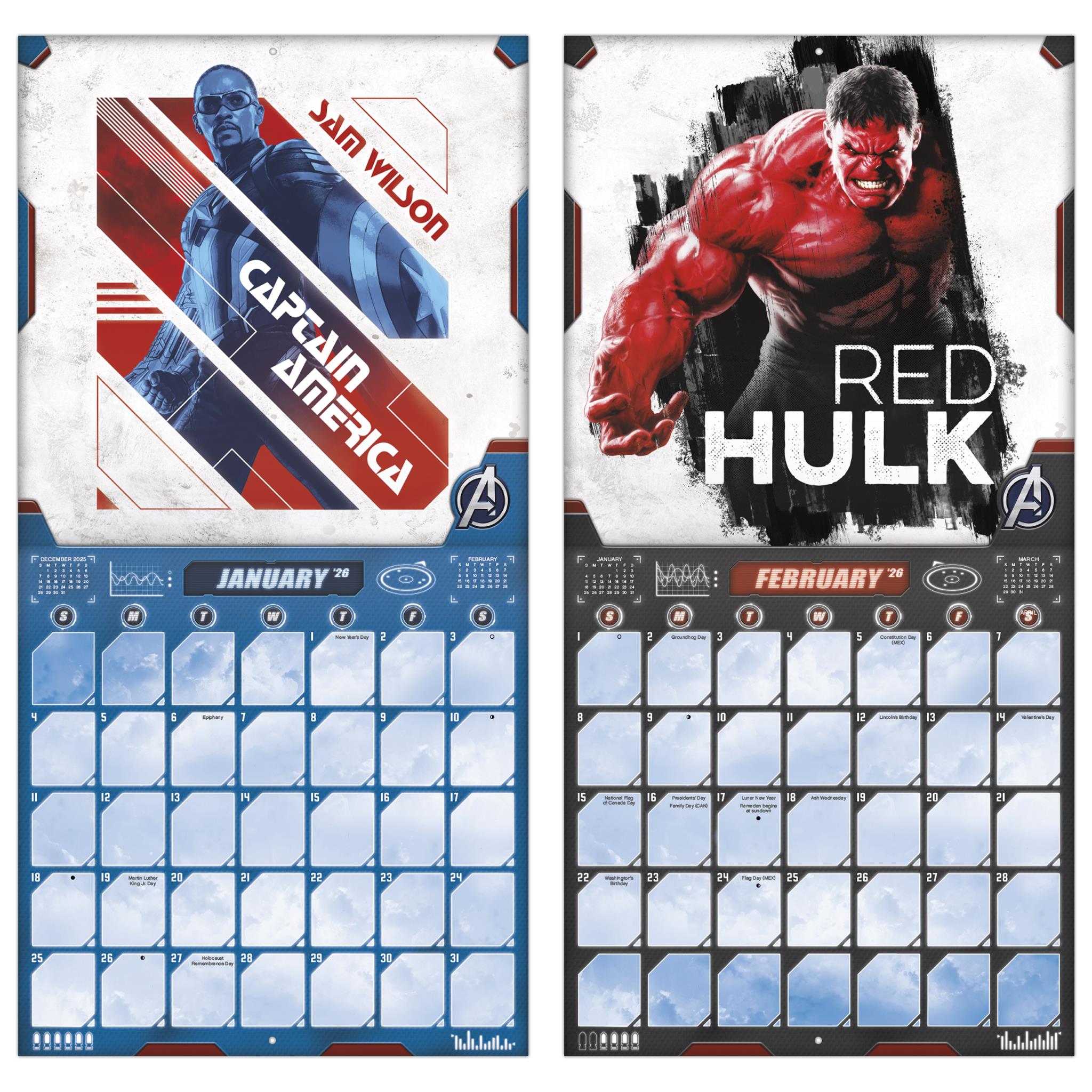 Calendrier mural Captain America : Le Meilleur des mondes 2026 - Disponible uniquement en ligne