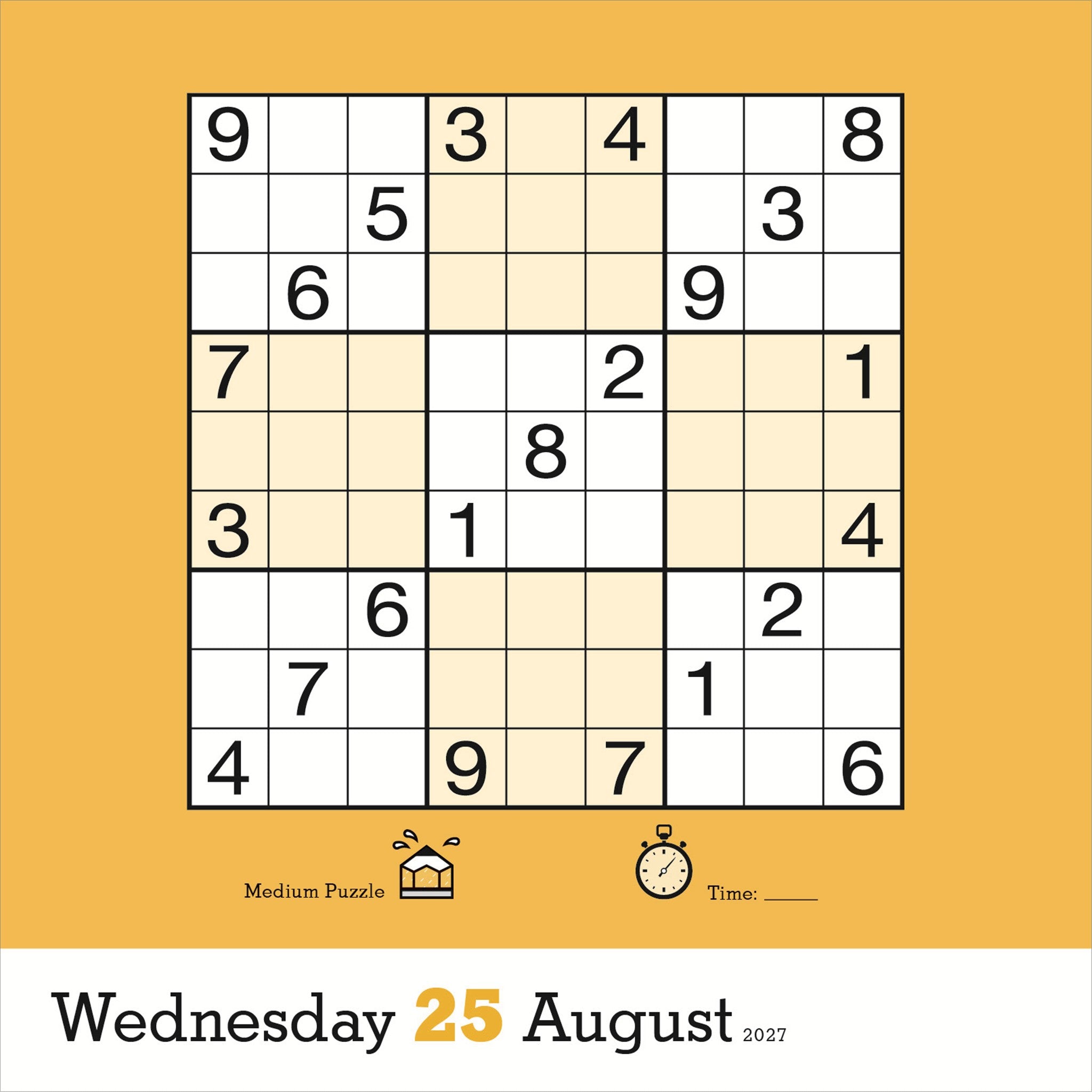 Sudoku 2027 Box Calendar