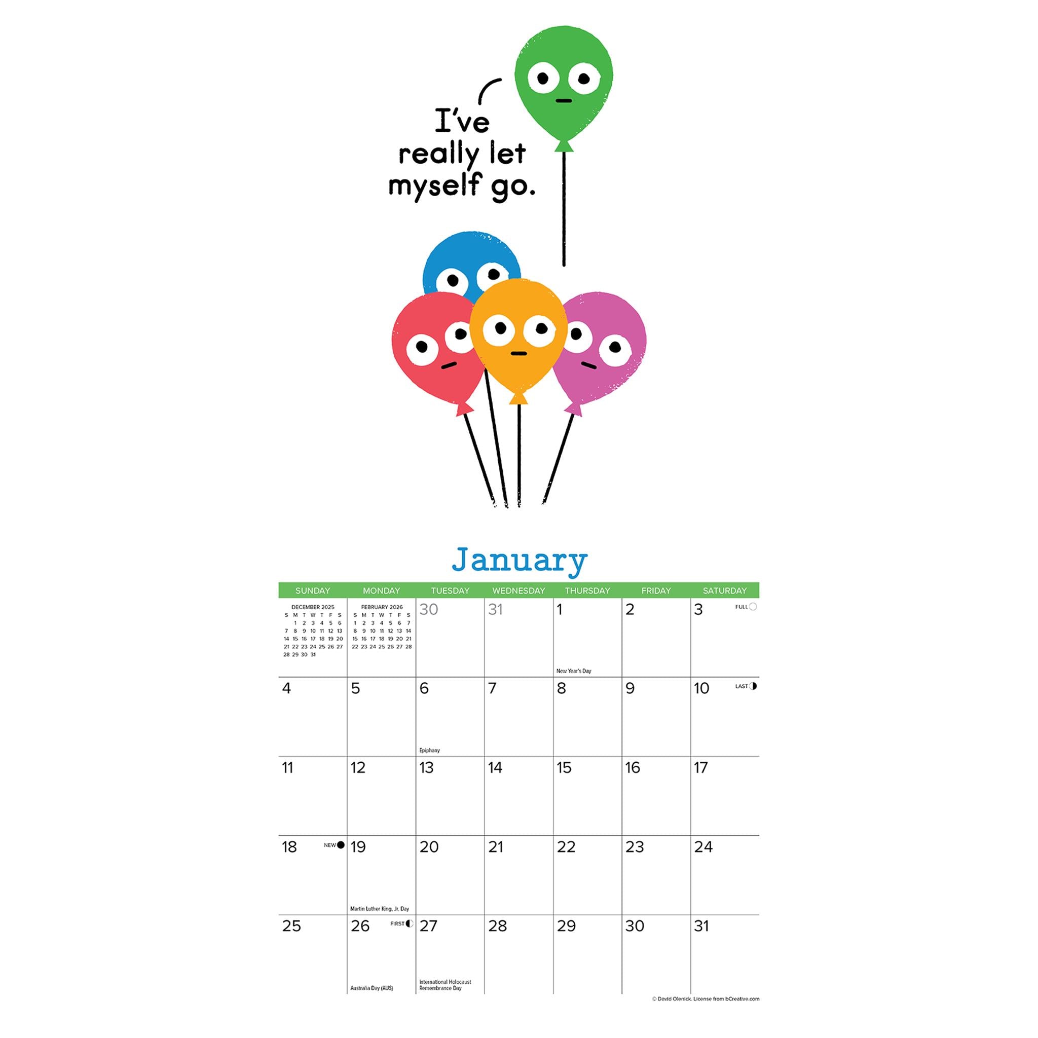 Art Of David Olenick 2026 Mini Calendar - Online Only