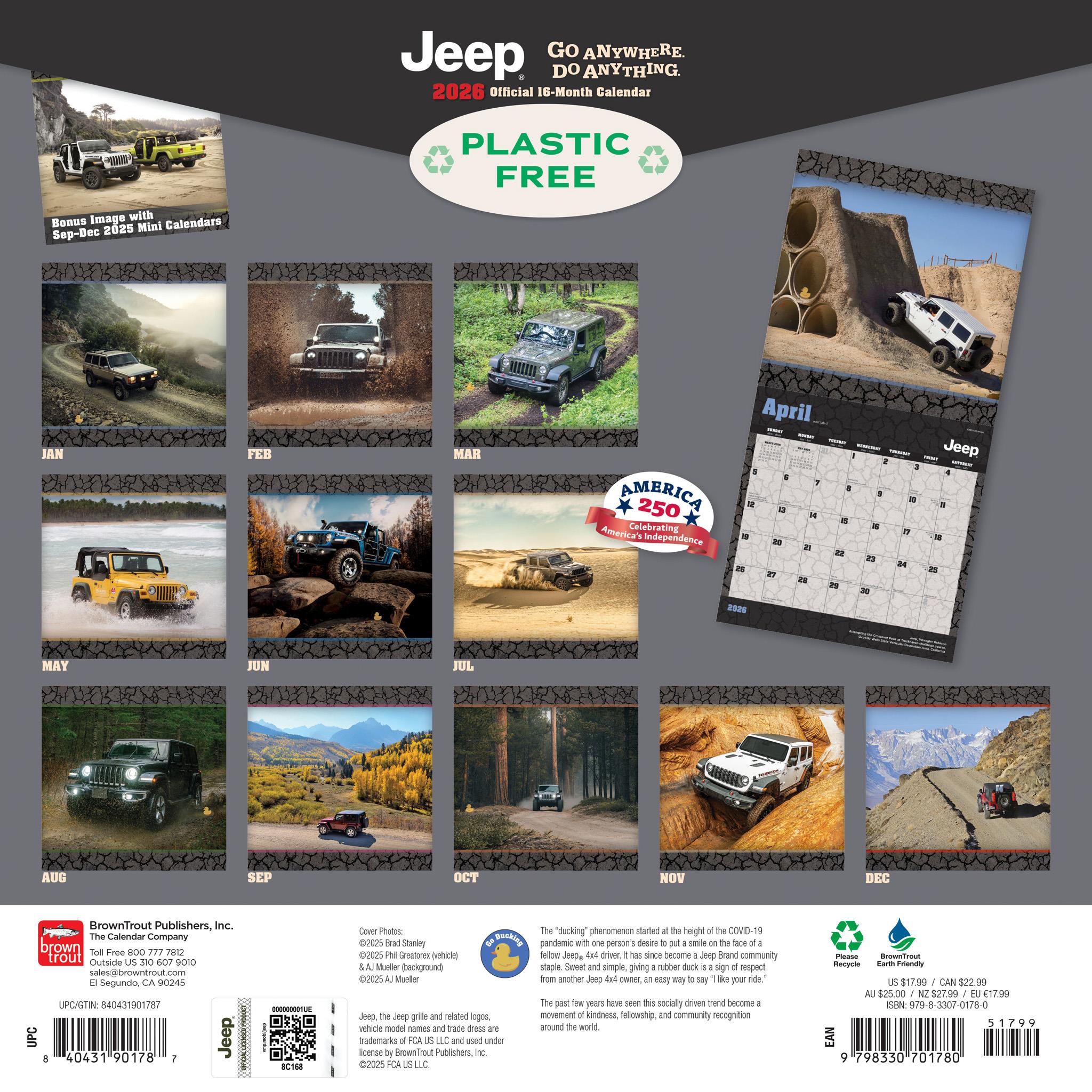 Calendrier mural Jeep 2026