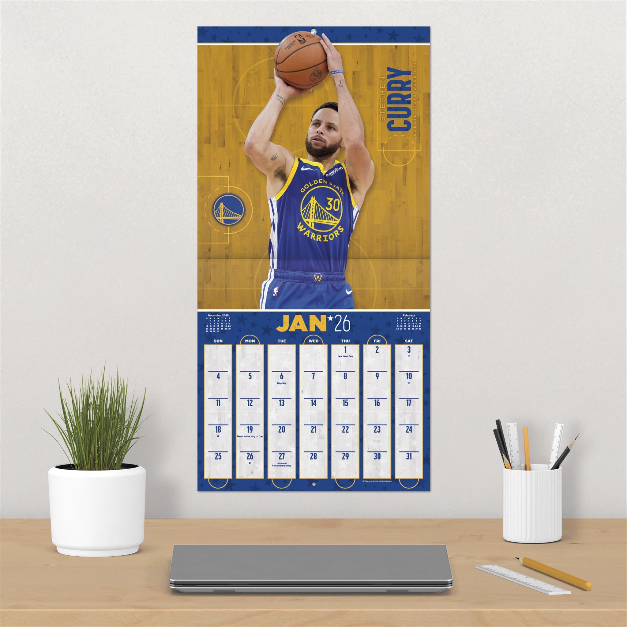 NBA Superstars 2026 Wall Calendar