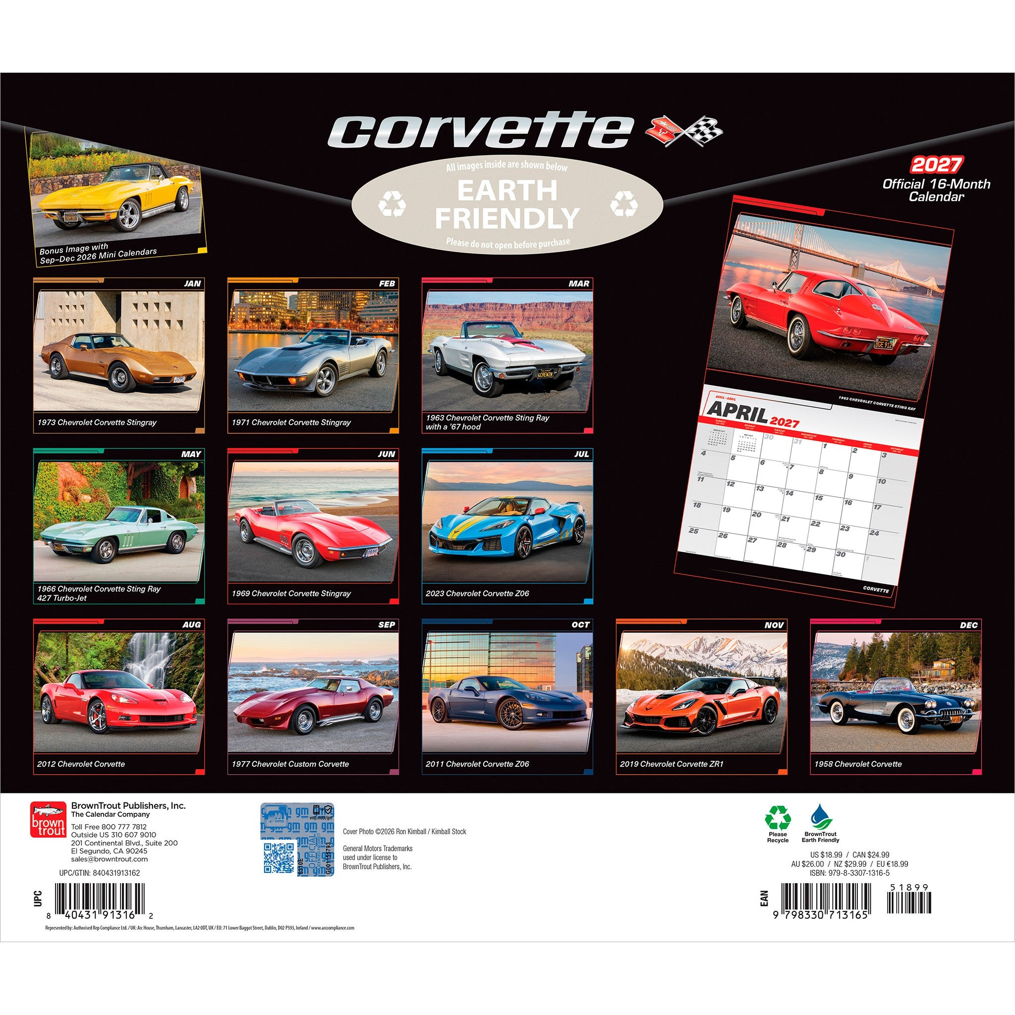 Corvette 2027 Wall Calendar