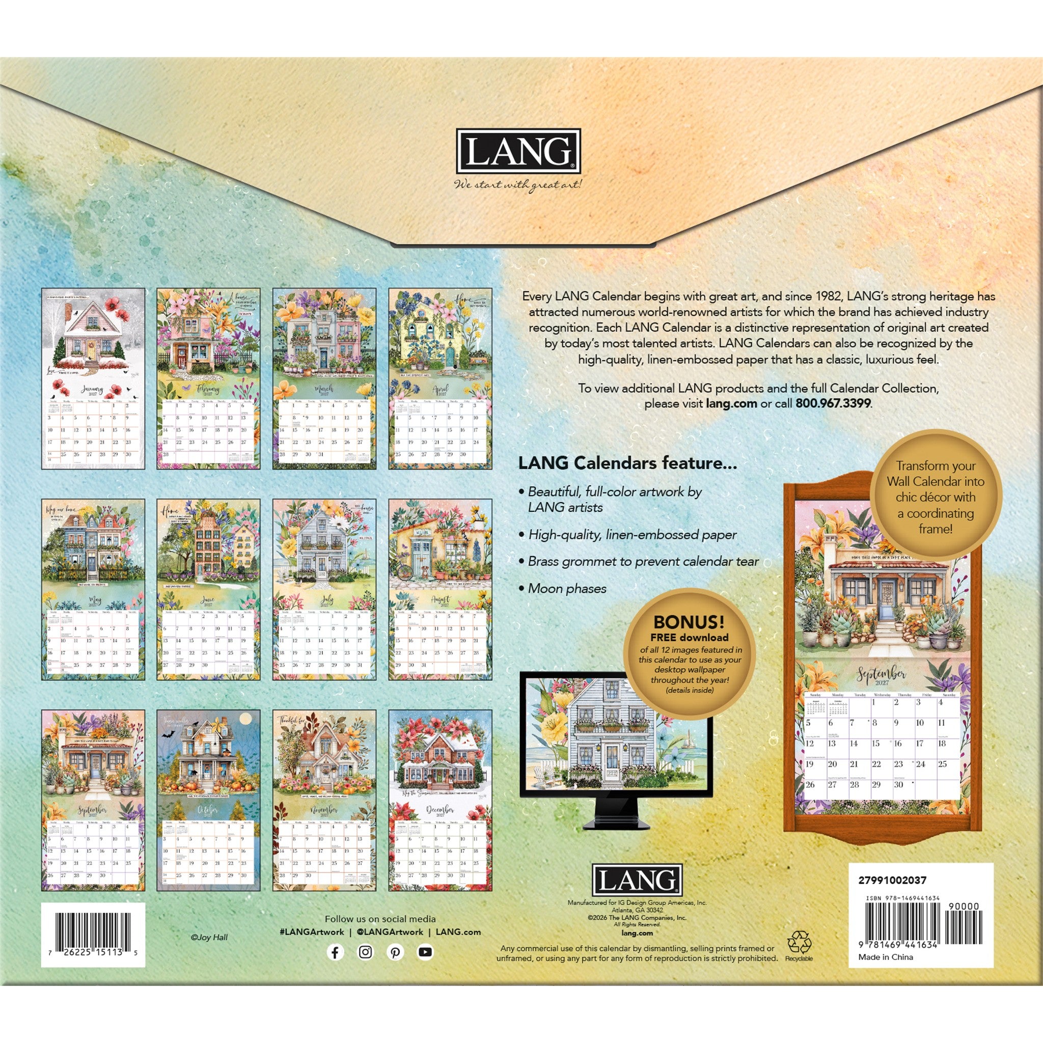 Calendrier Mural 2027 "Bénis Cette Maison" - Exclusivité en ligne