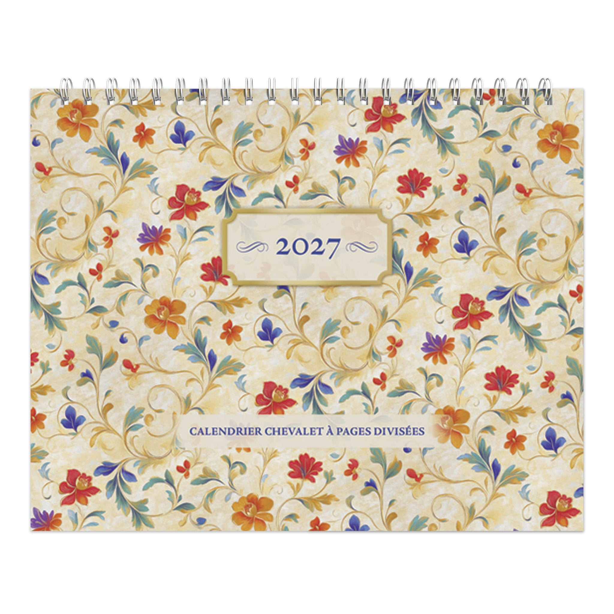 Calendrier chevalet à pages divisées Double-View 2027 Easel Calendar