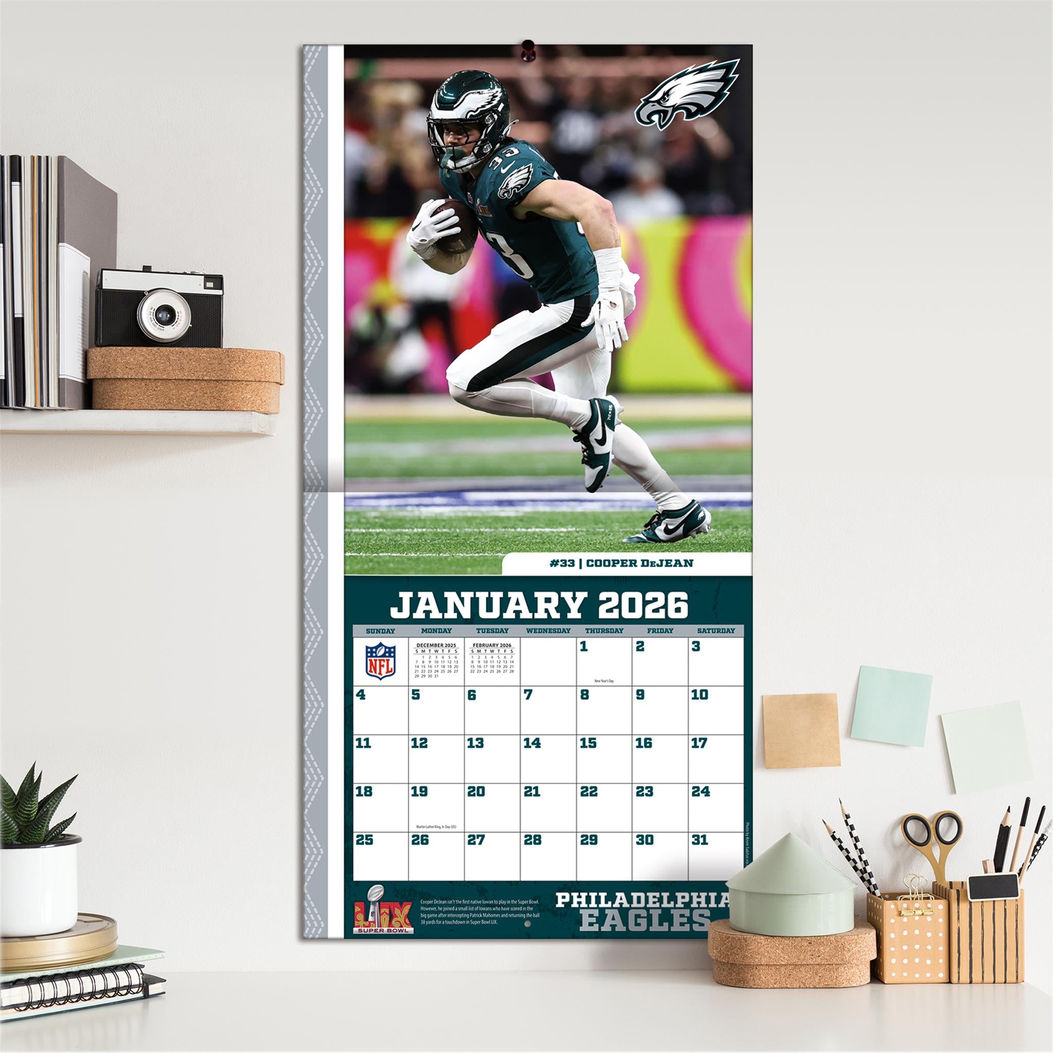Calendrier mural NFL Philadelphia Eagles 2026
