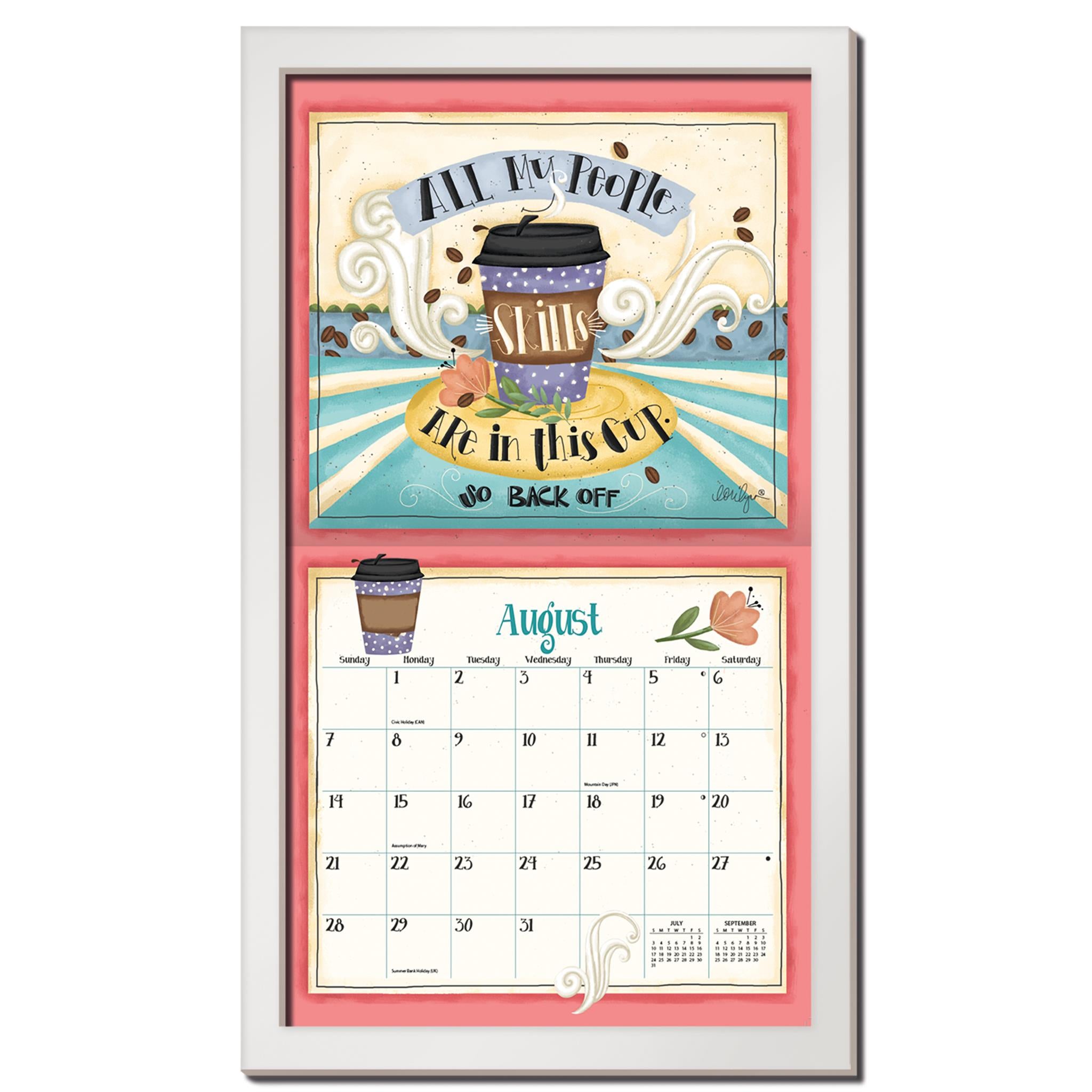 Cadre de calendrier contemporain en bois blanc - Disponible uniquement en ligne