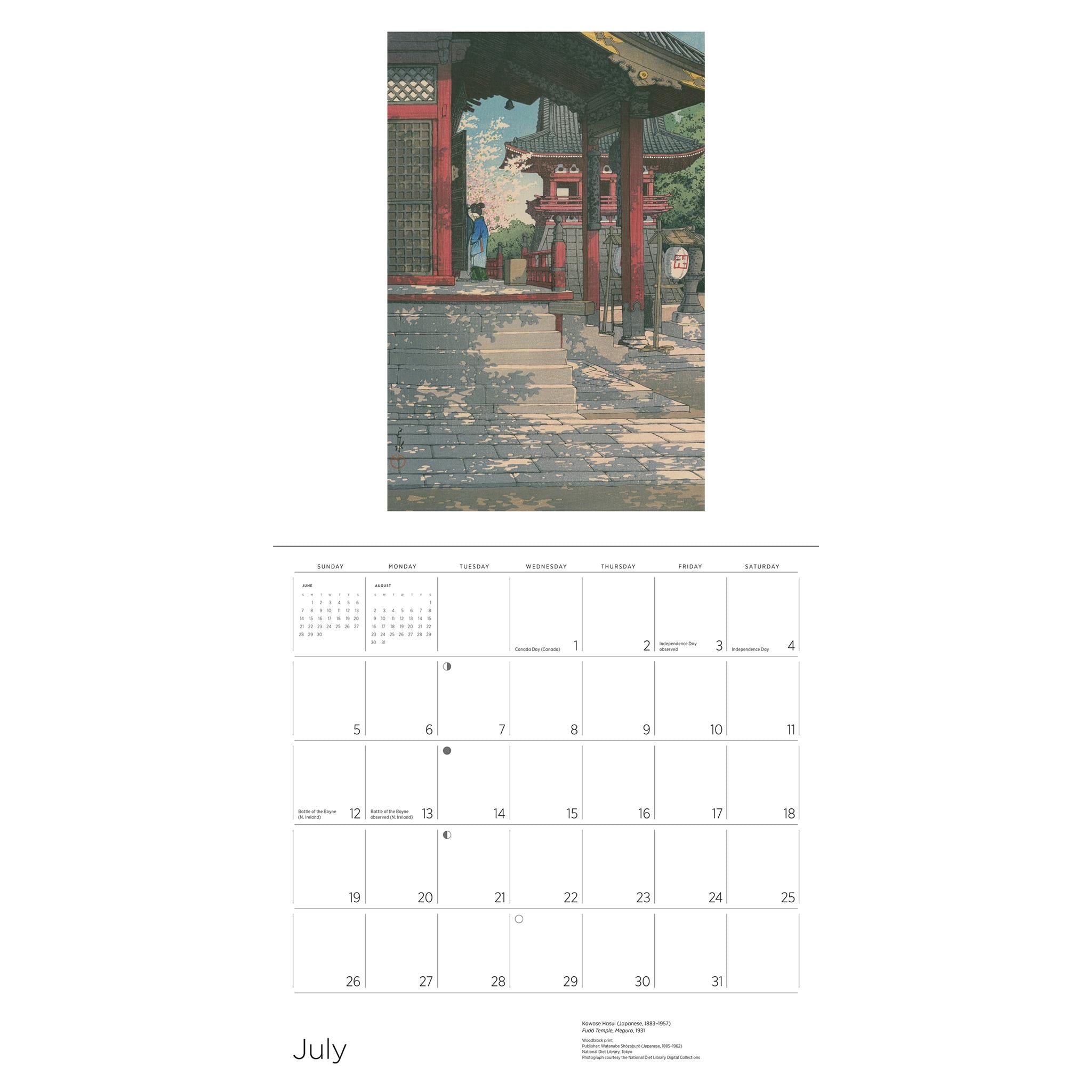 Calendrier mural Kawase Hasui 2026