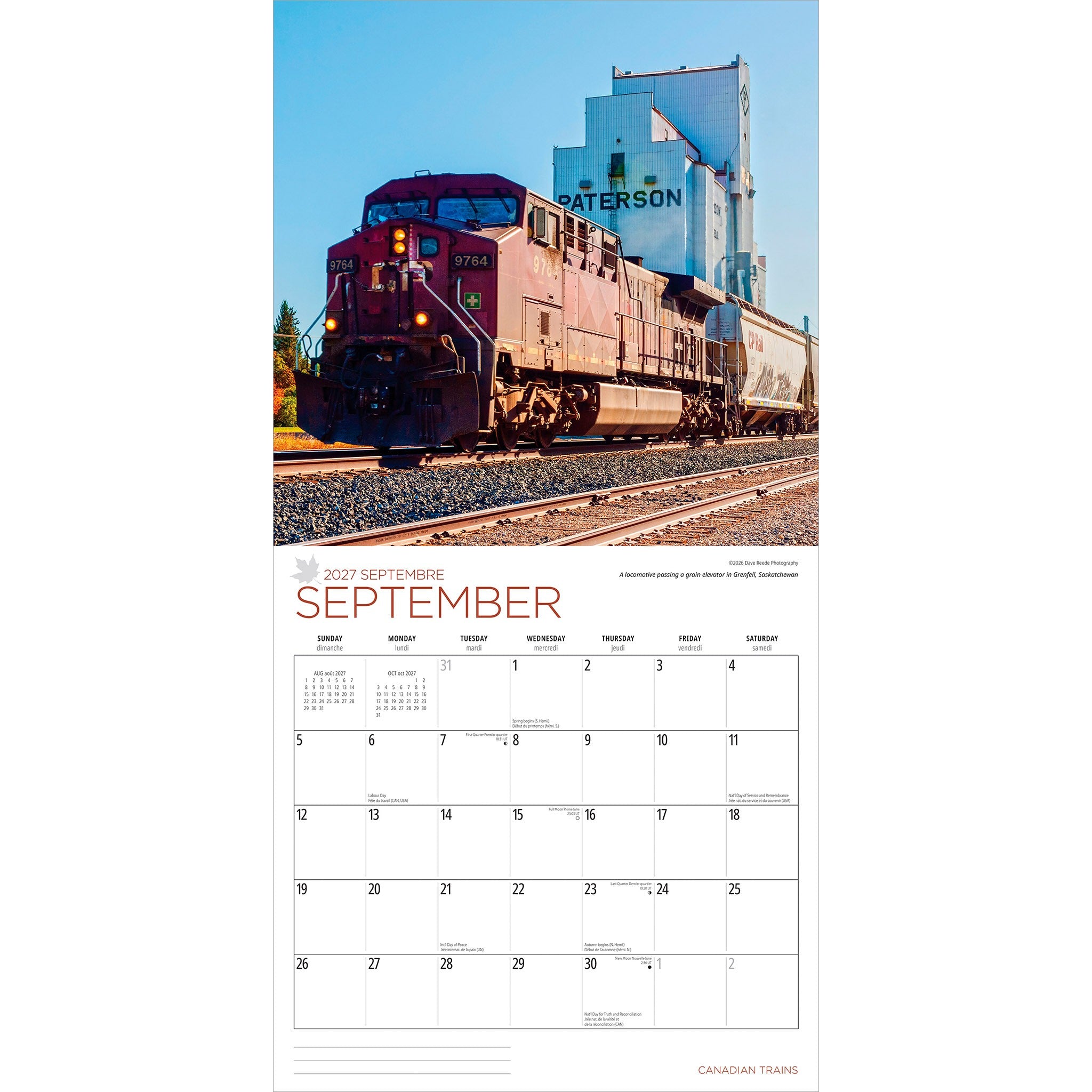 Canadian Trains 2027 Wall Calendar