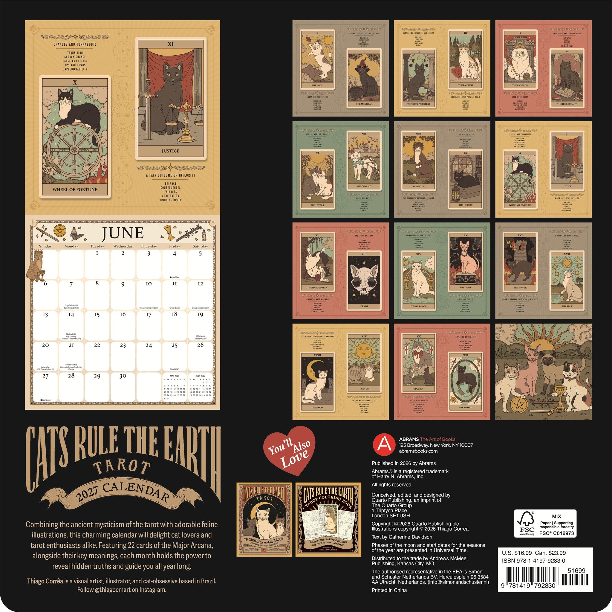 Cats Rule the Earth Tarot 2027 Wall Calendar