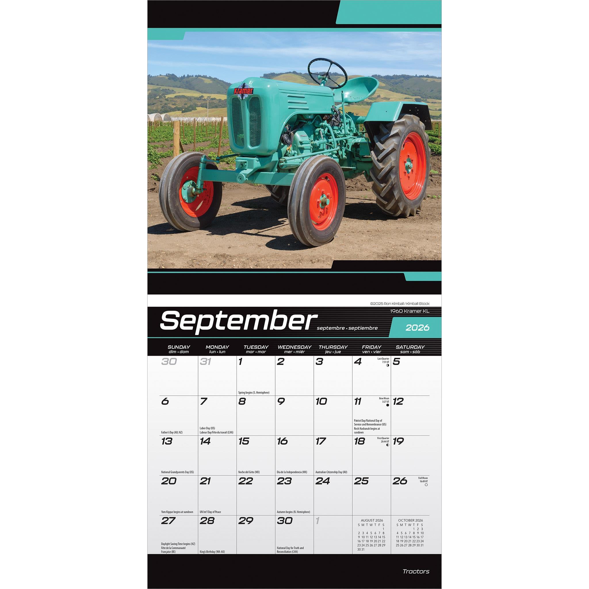 Tractors 2026 Mini Calendar
