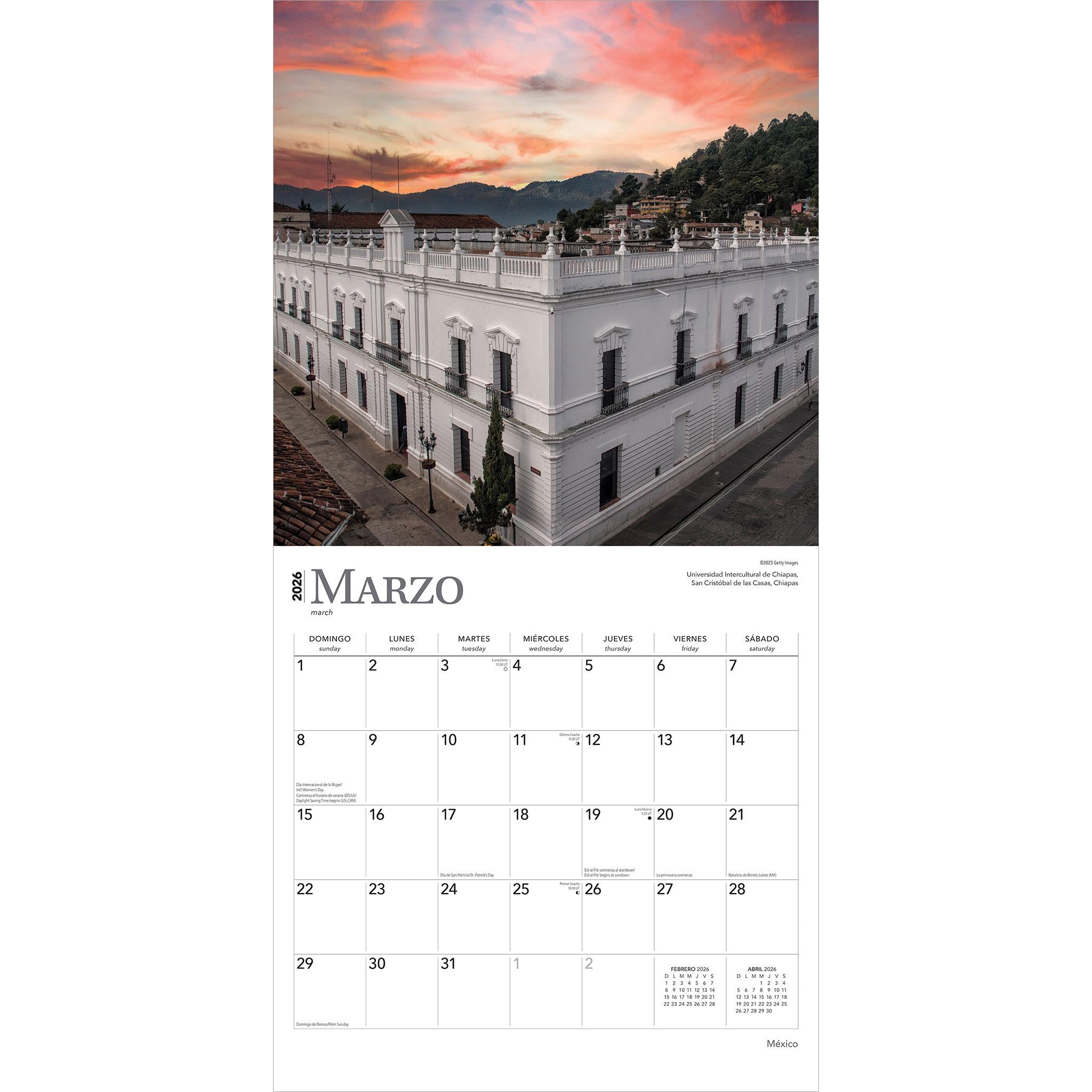 Mexico 2026 Wall Calendar