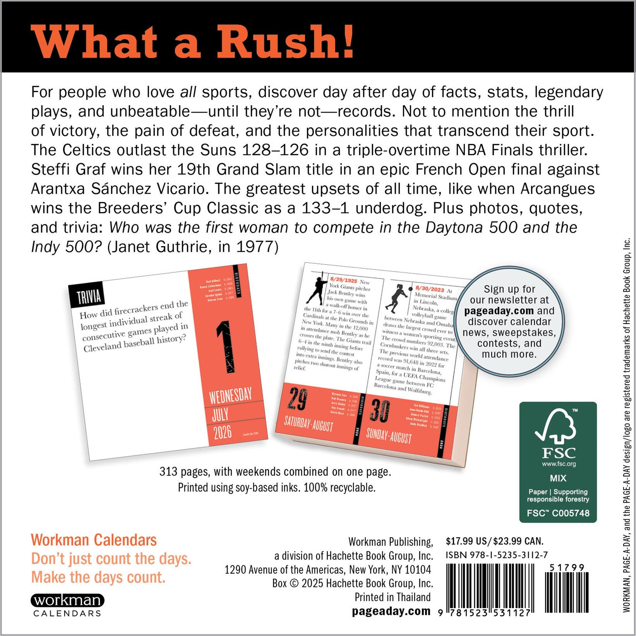 Sports Facts 365 2026 Box Calendar