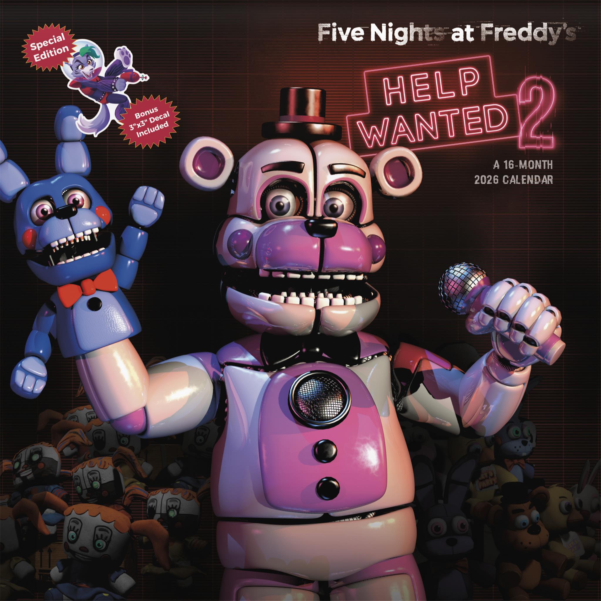 Calendrier mural de luxe exclusif Five Nights At Freddy's avec autocollant 2026
