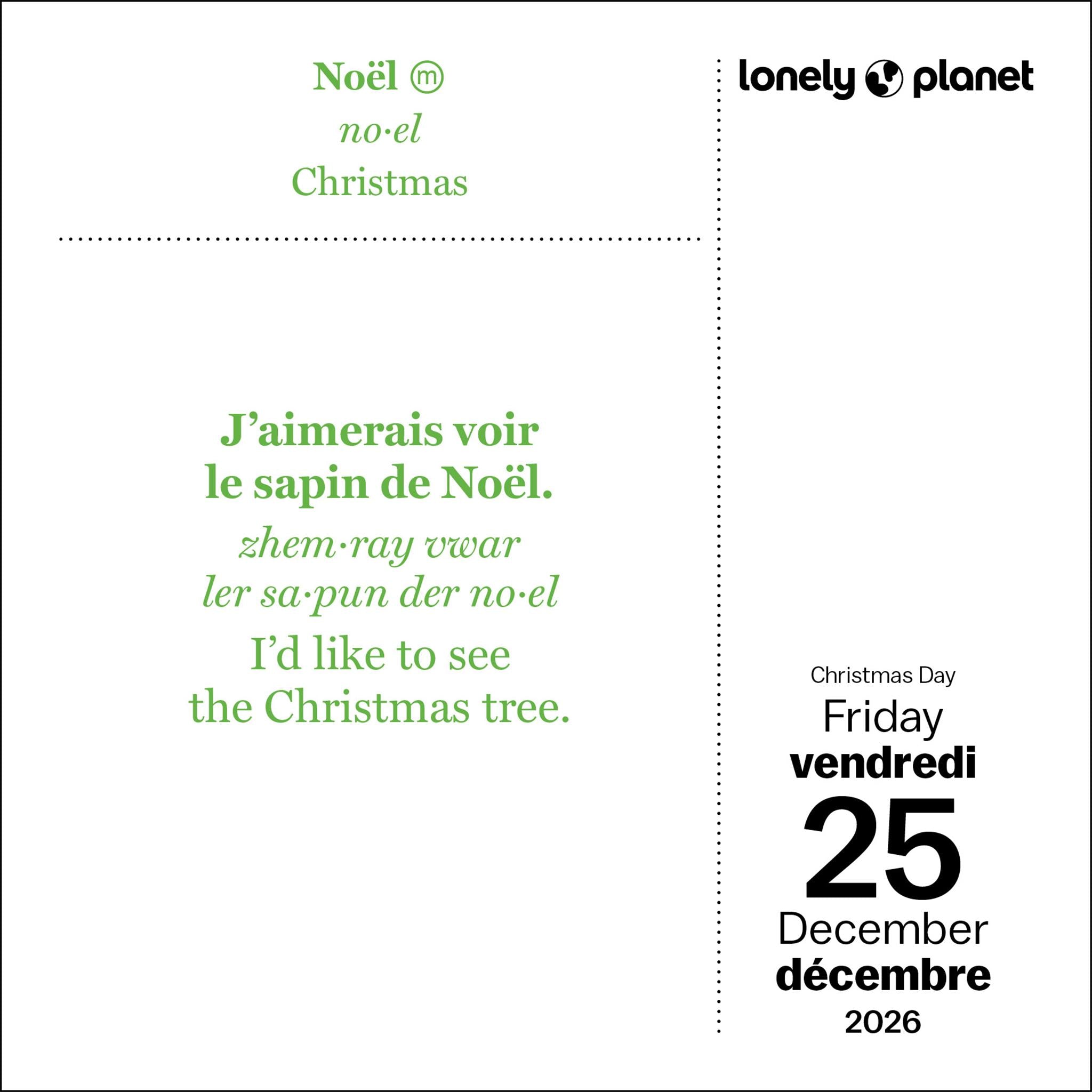 Lonely Planet: French Phrasebook 2026 Box Calendar - Online Only