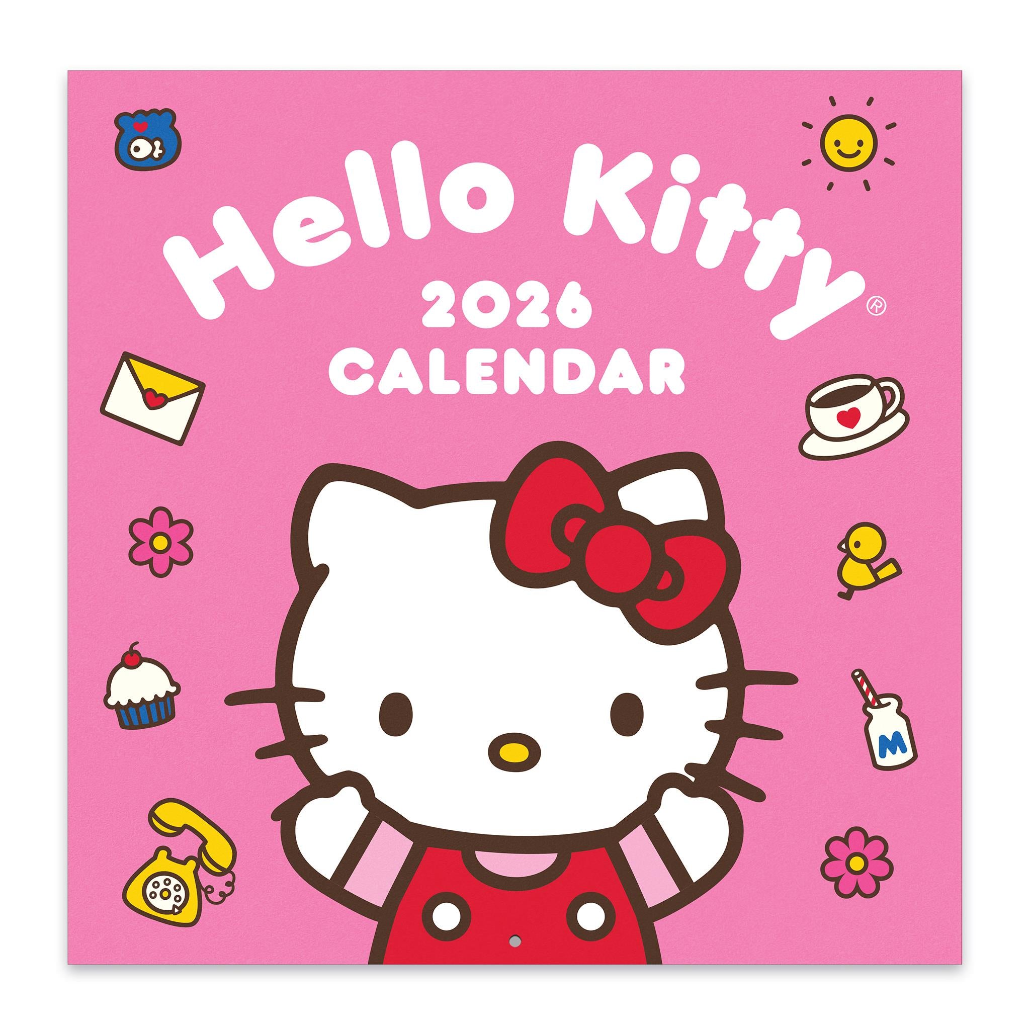 Calendrier mural Hello Kitty rose ludique 2026