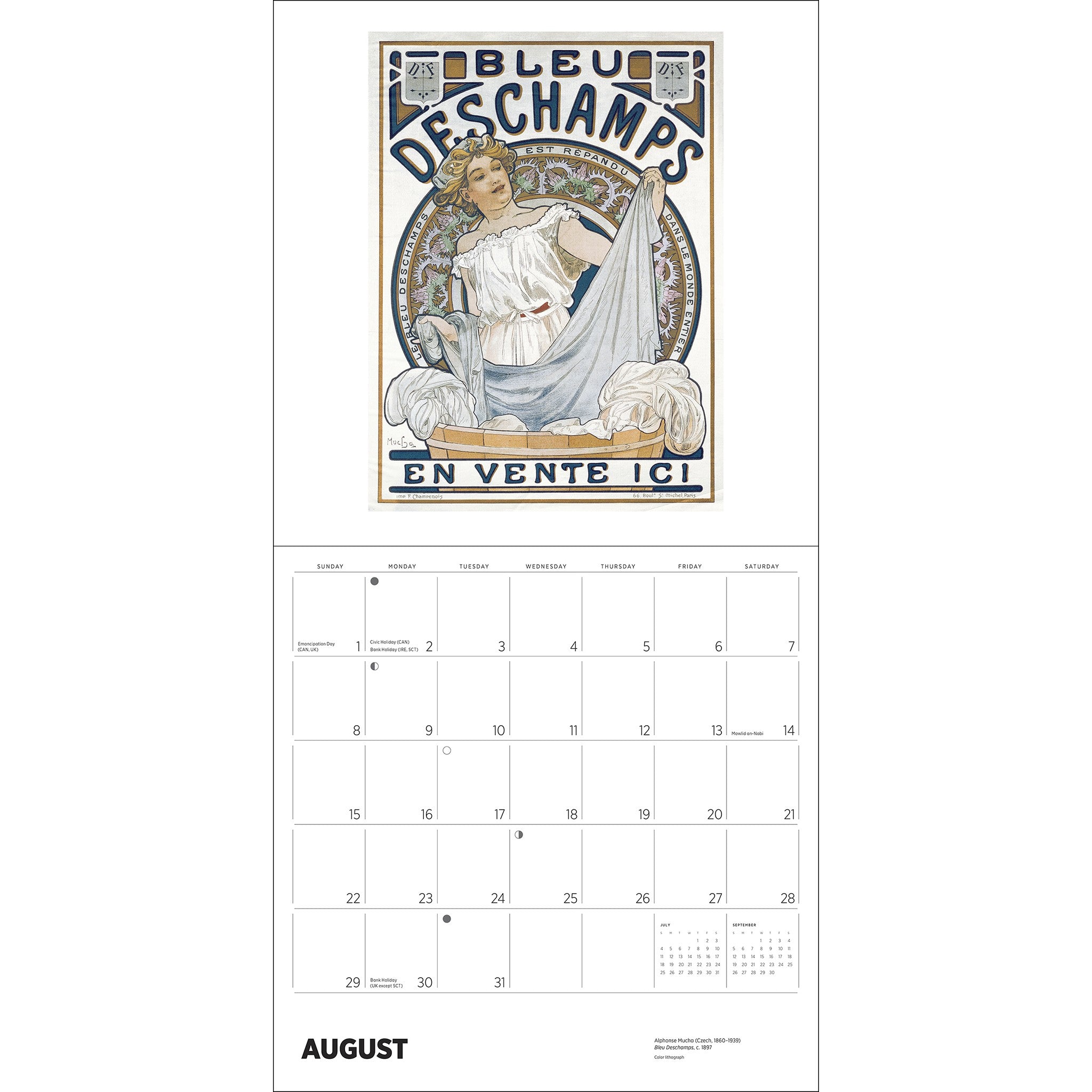 Calendrier Mural Alphonse Mucha 2027