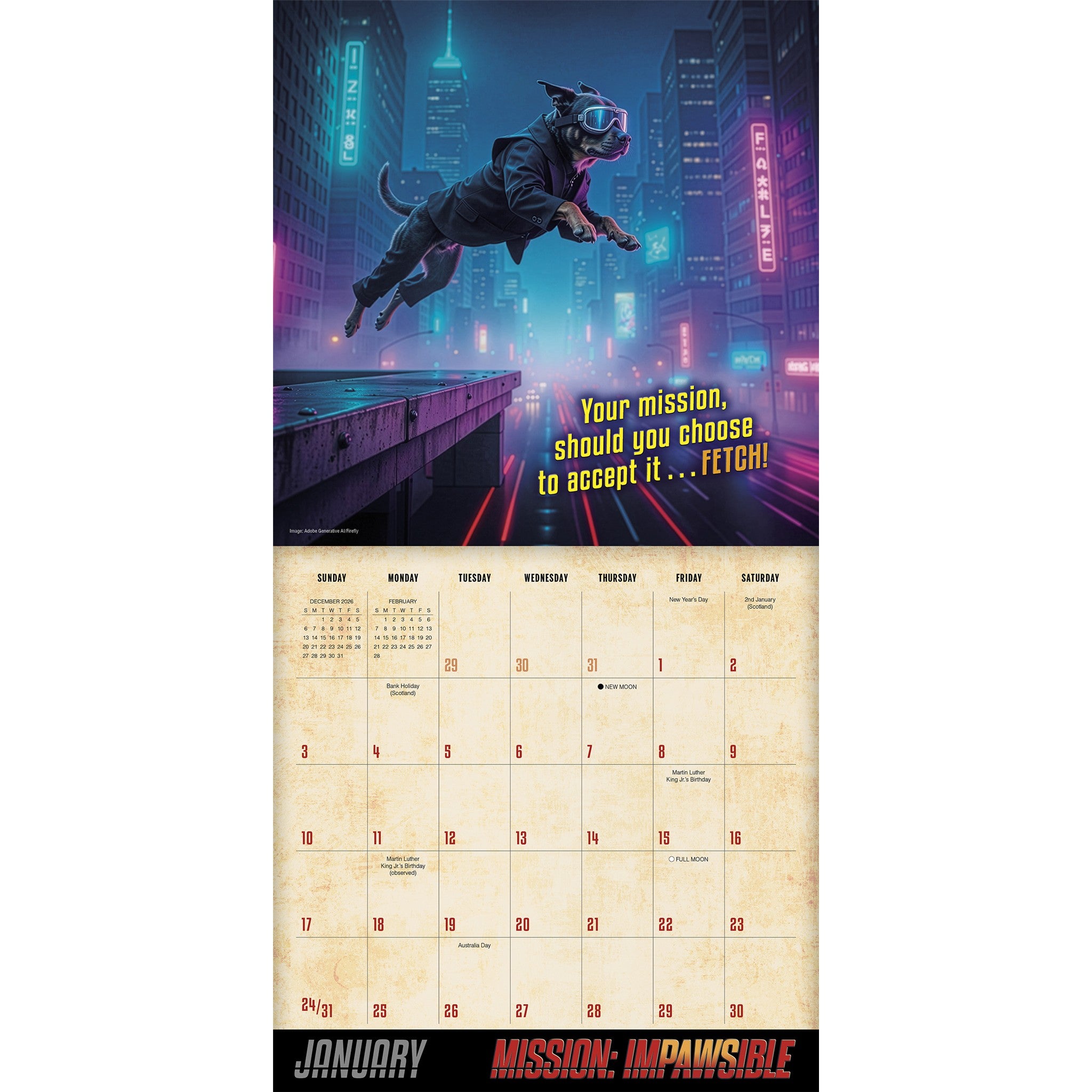 Mission ImPAWSible 2027 Wall Calendar